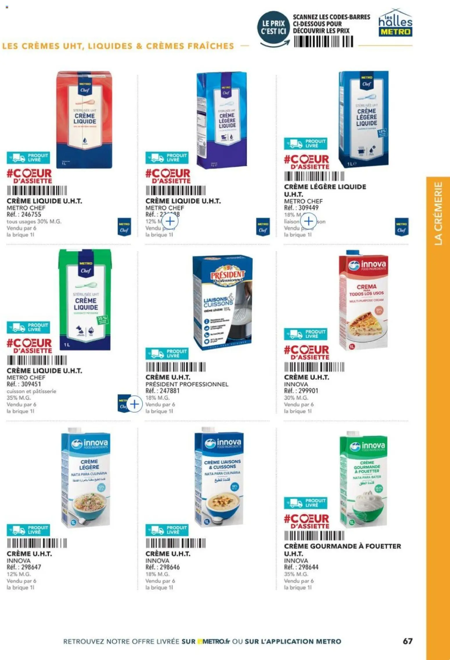 Prévisualisation de METRO - Restauration rapide du magasin METRO formulaire valide 14/04/2026 - Livre, Crème, Crème liquide, Brique, Ingrédients, Crème légère