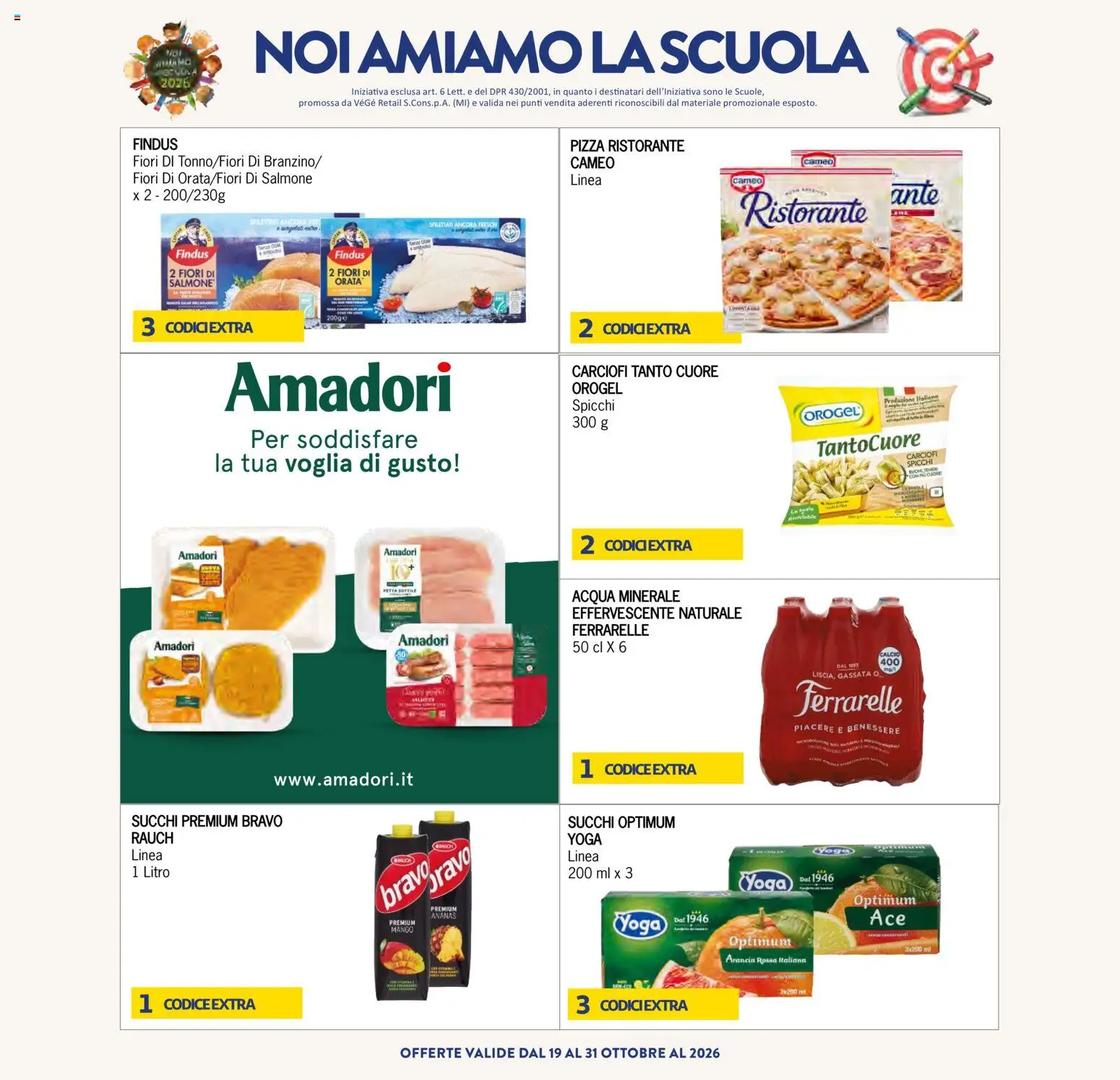 Anteprima dell'opuscolo Eté volantino Prime dal negozio Eté valido da 23/10/2026 - Pizza, Acqua, Fiori, Carciofi, Salmone, Orata, Ananas, Ferrarelle