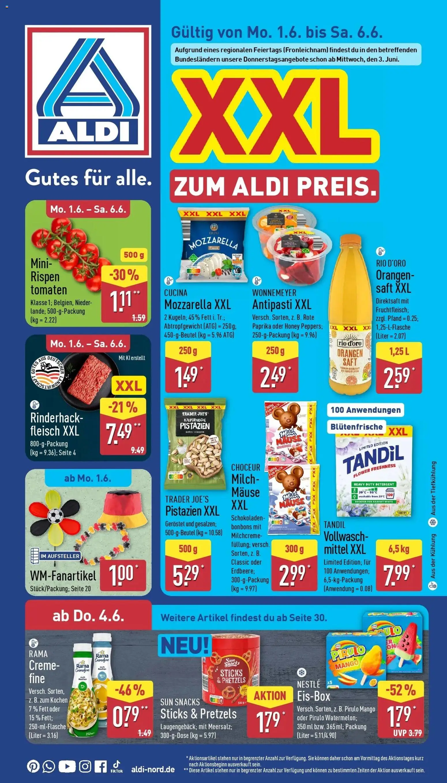 Vorschau von dem Prospekt des Geschäftes Aldi, gültig ab dem 01.06.2026