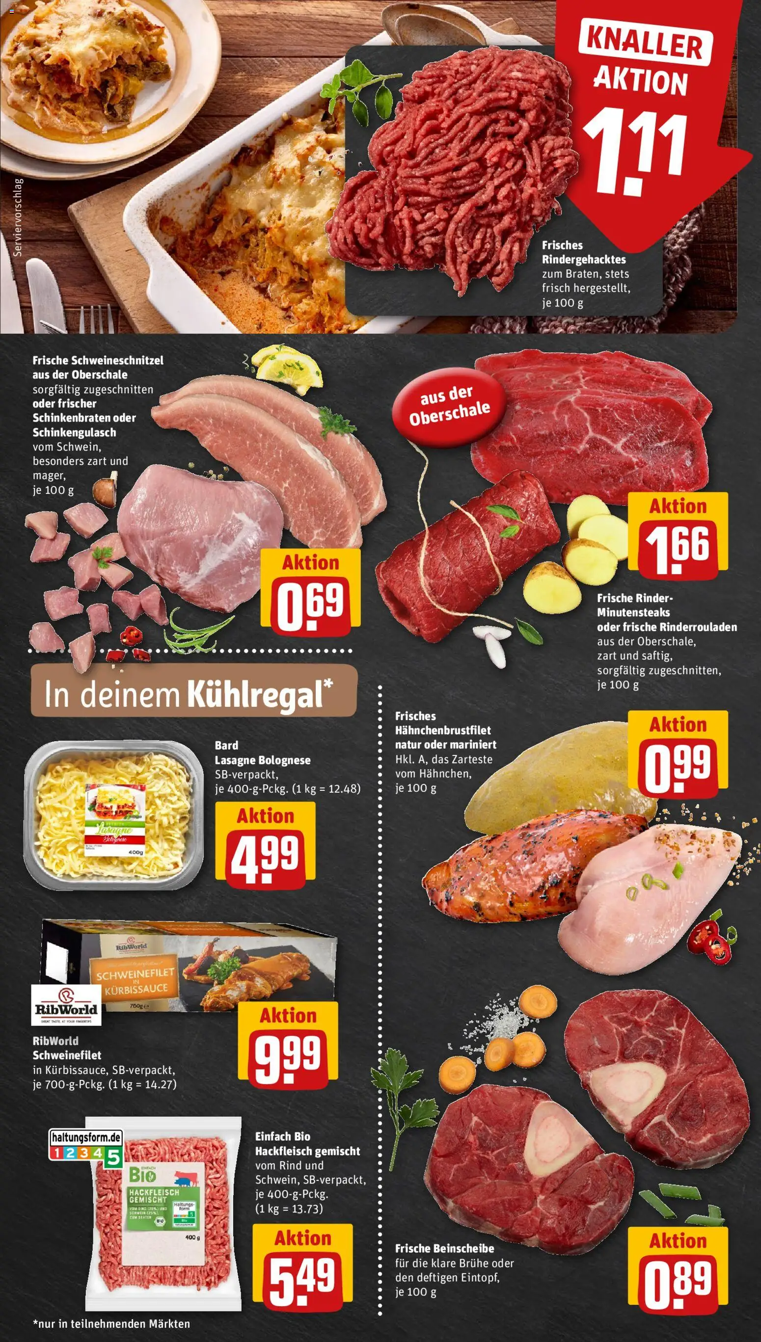 Vorschau von dem Prospekt des Geschäftes Rewe ihr Kaufpark, gültig ab dem 26.10.2026 - Lasagne, Rinderrouladen, Hackfleisch, Schweinefilet, Brühe