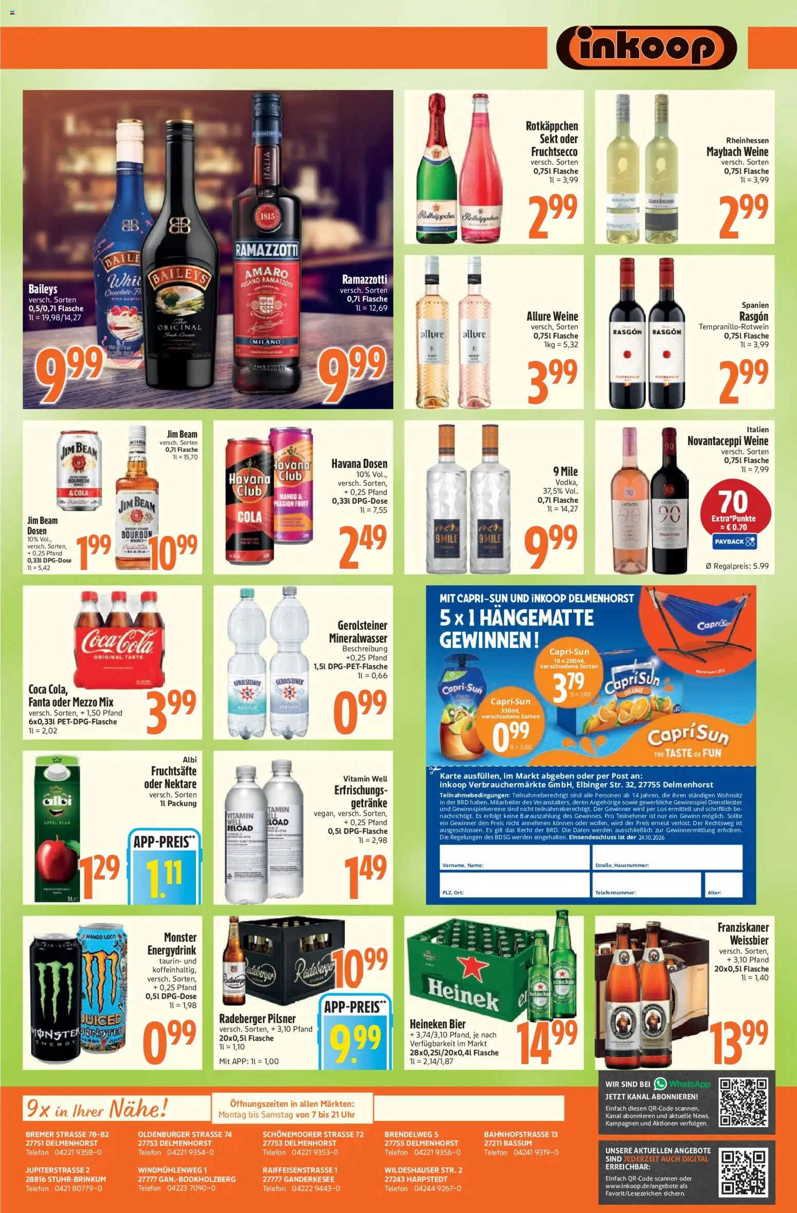 Vorschau von dem Prospekt des Geschäftes Inkoop, gültig ab dem 12.10.2026 - Telefon, Mineralwasser, Ramazzotti, Heineken, Weißbier, Fruchtsecco, Radeberger pilsner, Oder mezzo mix