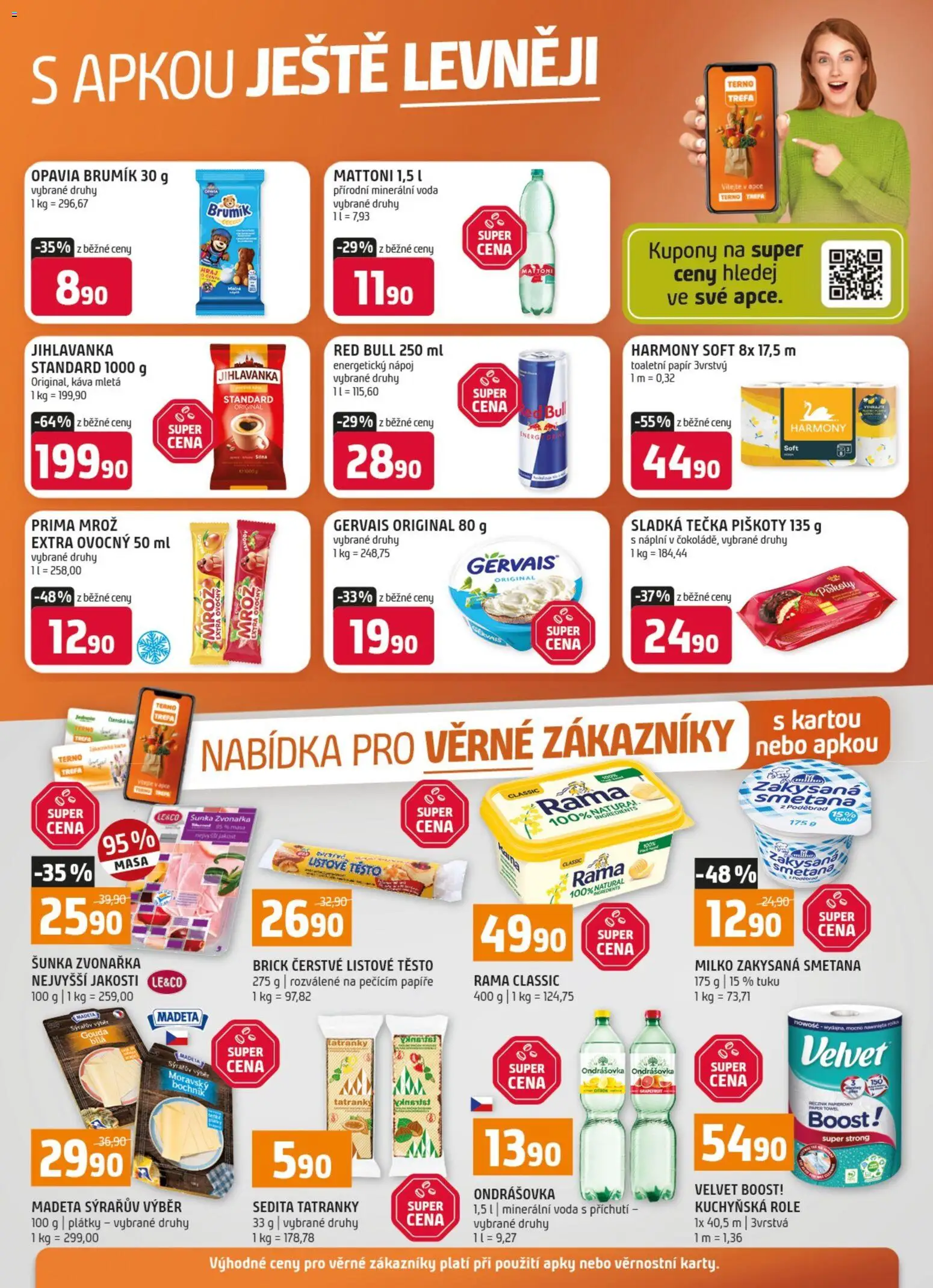 Náhled nabídky: Terno Terno leták - Nabídka pro věrné zákazníky platný od 05.08.2026 - Voda, Mattoni, Šunka, Rama, Jihlavanka, Tatranky, Ondrášovka, Toaletní papír 3vrstvý