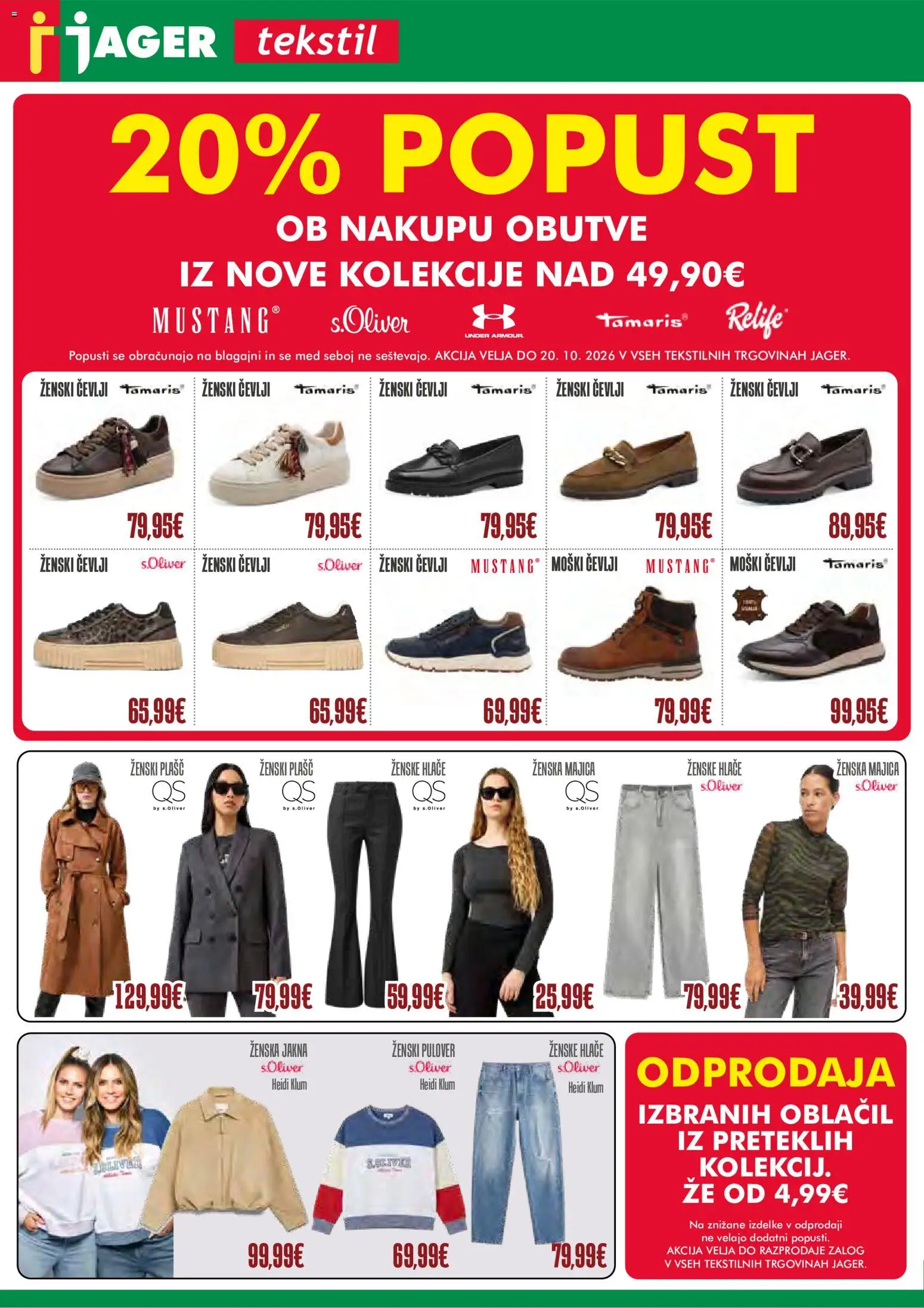 Predogled kataloga iz trgovine Jager veljaven od 14.10.2026 - Med, Cevlji, Plasc, Hlace, Pulover, Jakna, Majica