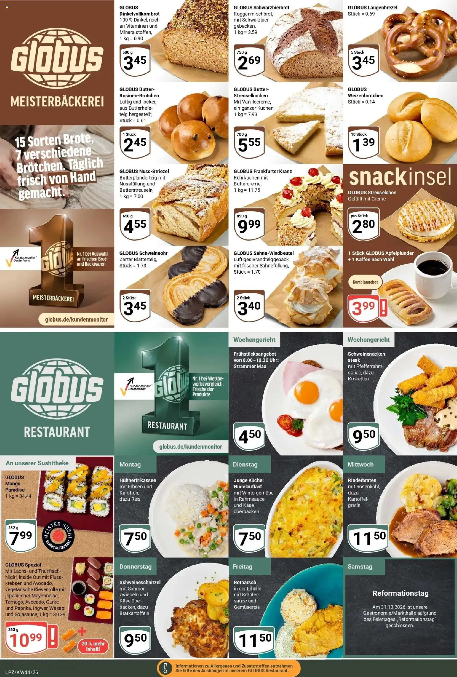 Vorschau von dem Prospekt des Geschäftes Globus, gültig ab dem 26.10.2026