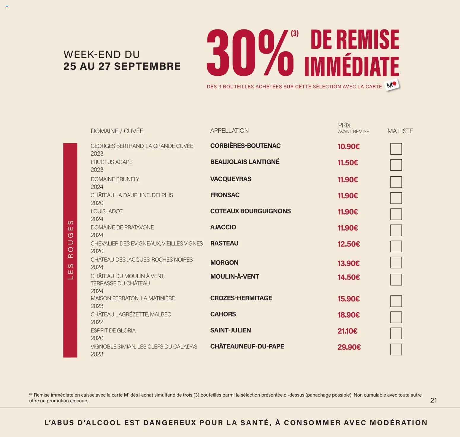 Prévisualisation de Monoprix - Calendrier foire aux vins du magasin Monoprix formulaire valide 11/09/2026 - Cahors