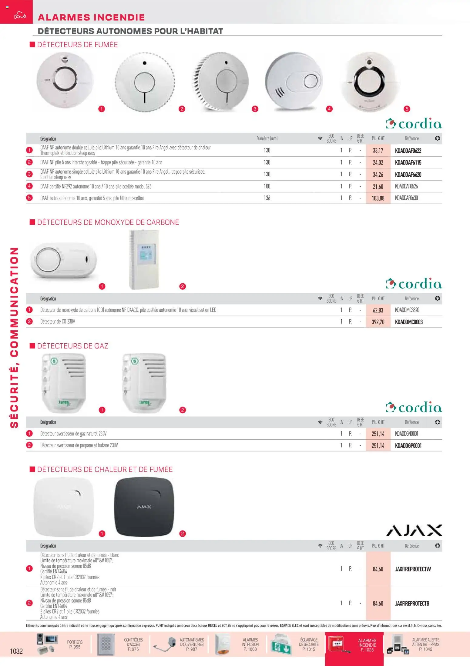 Prévisualisation de Brochure sécurité, communication du magasin Rexel formulaire valide 18/11/2025 - Radio, Ajax, Piles, Éclairage, Detecteur de monoxyde de carbone