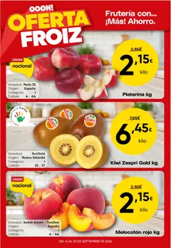Vista previa del folleto de la tienda Froiz válido desde el 14/09/2026 