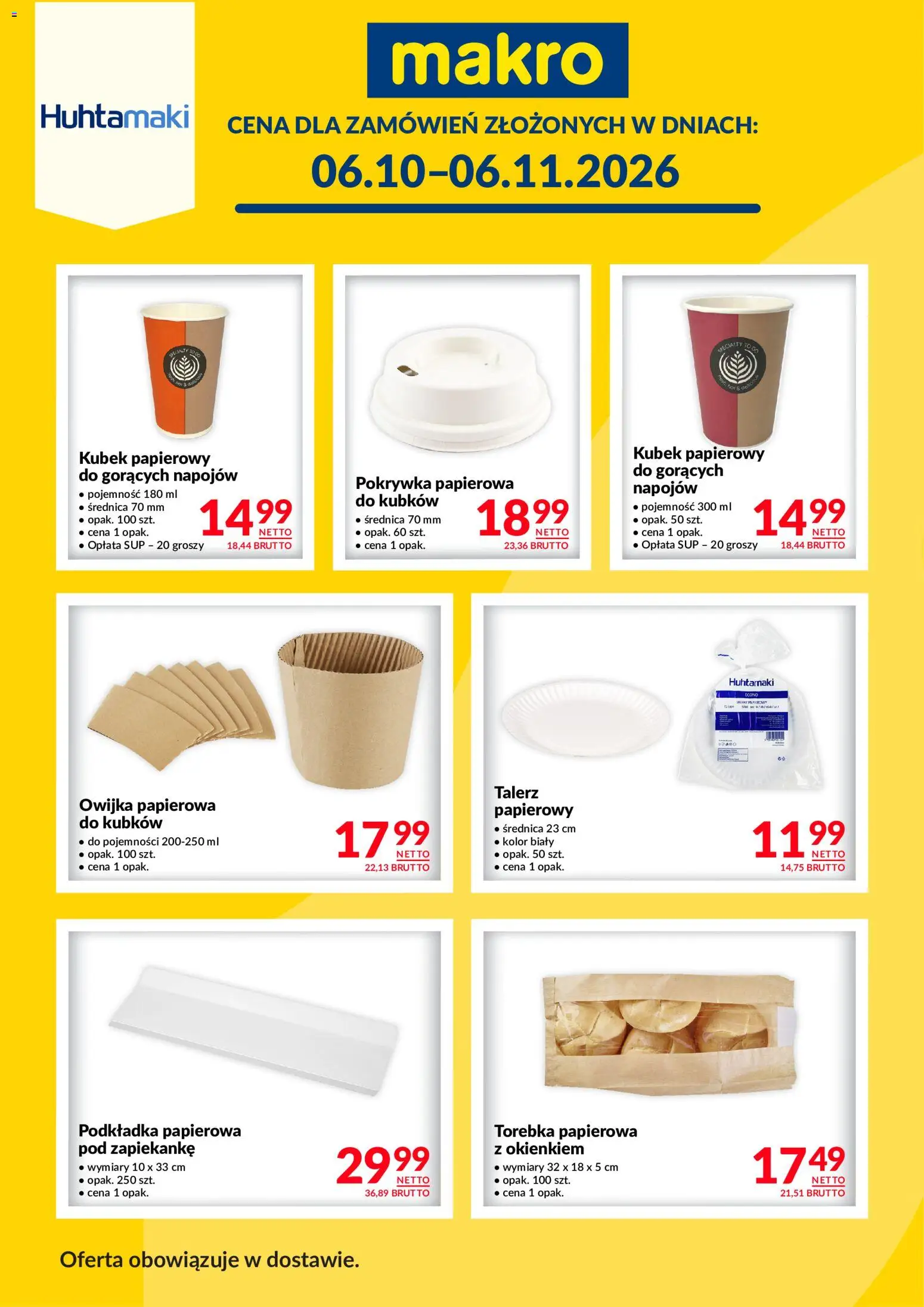 Pogląd gazetki "Makro gazetka - Huhtamaki" ze sklepu Makro ważnej od 06.10.2026 - Torebka