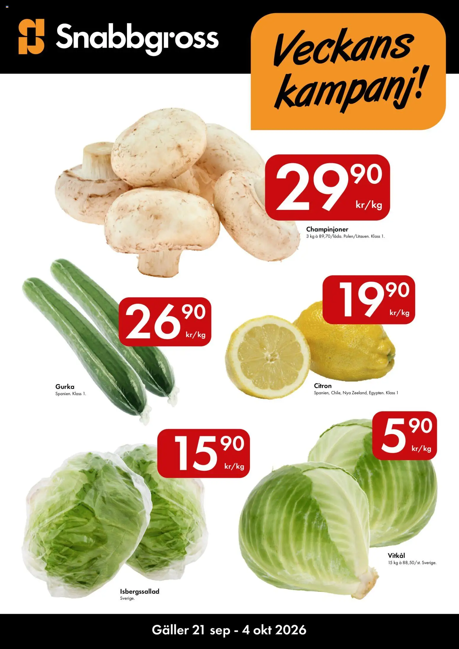Förhandsgranska reklamblad Snabbgross erbjudanden från butik Snabbgross gäller från 21/09/2026