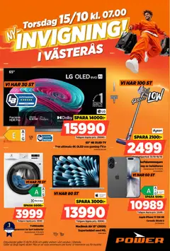 Förhandsgranska reklamblad Power - Invigning i Västerås från butik Power gäller från 15/10/2026