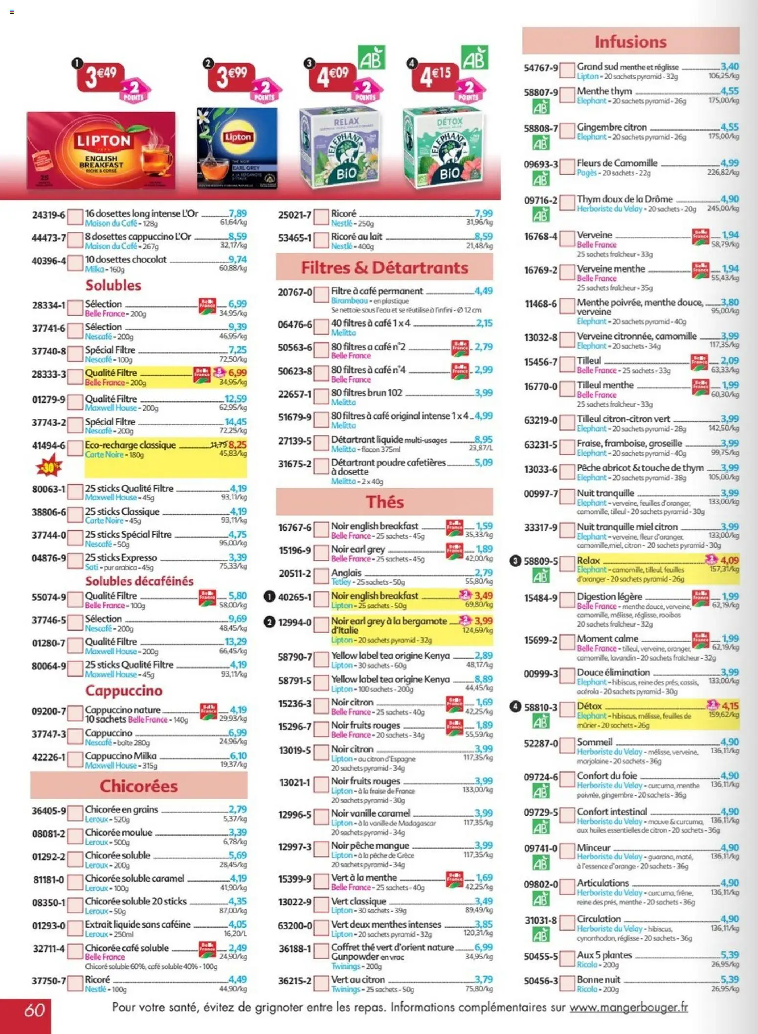 Prévisualisation de Maximo catalogue epicerie du magasin Maximo formulaire valide 24/08/2026 - Chocolat, Gingembre, Miel, Thé, Groseille, Menthe, Poudre, Détartrant
