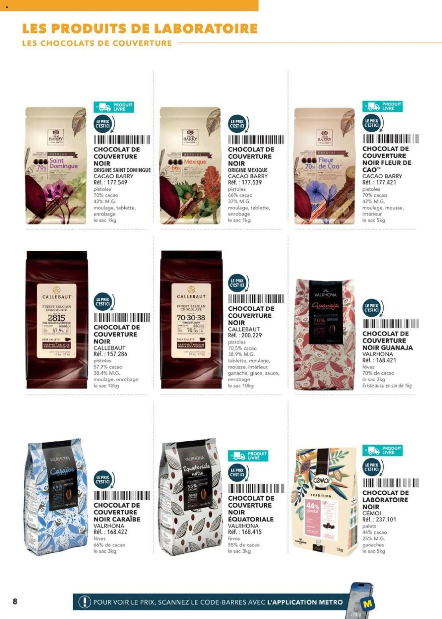 Prévisualisation de Boulangers Pâtissiers du magasin METRO formulaire valide 30/04/2026 - Chocolat, Livre, Sac, Couverture, Cacao