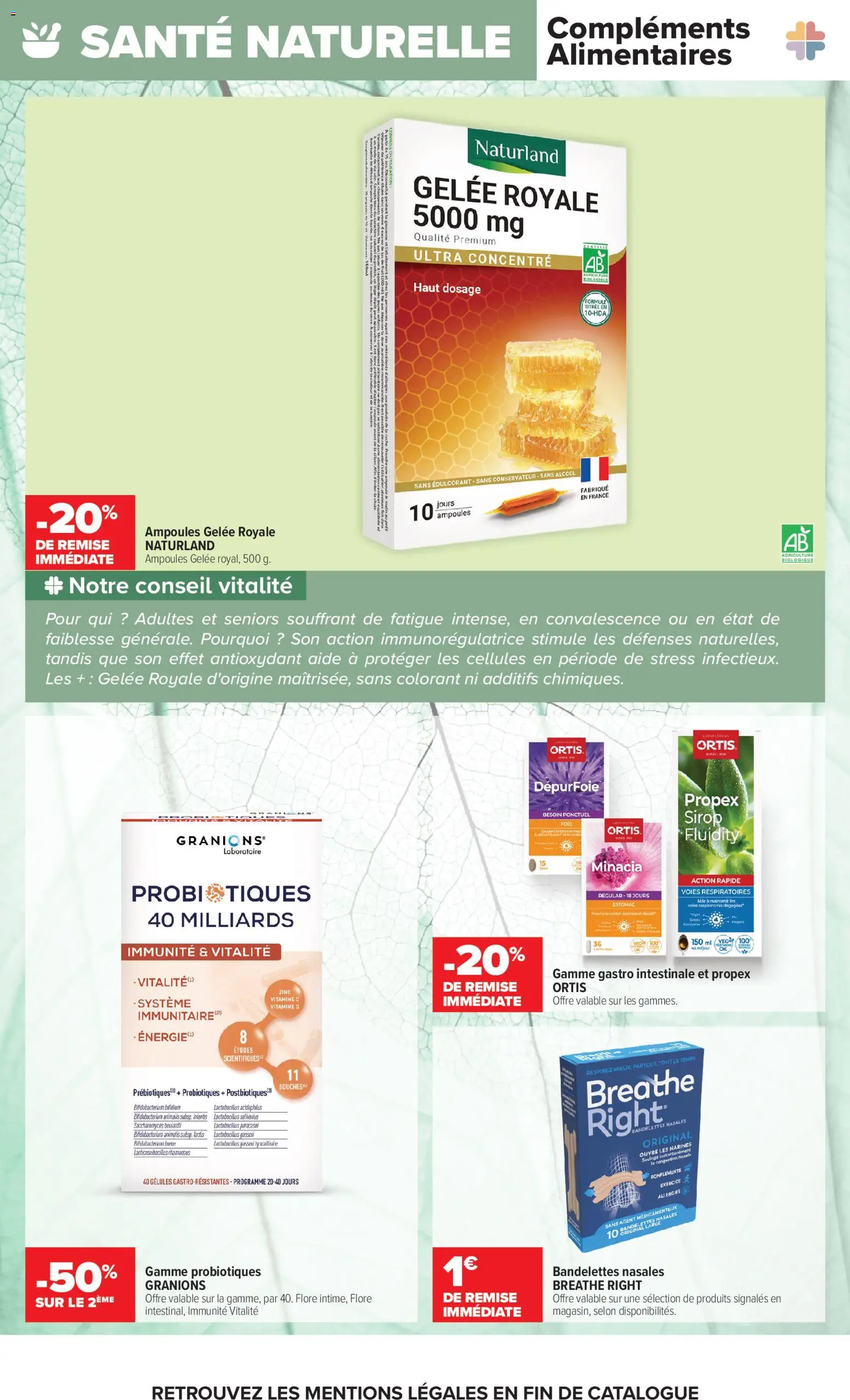 Prévisualisation de Carrefour Ma parapharmacie, soyez acteur de votre bien-être du magasin Carrefour formulaire valide 28/10/2026 - Probiotiques, Foie, Ampoules, Ampoule, Sirop, Édulcorant, Gelée, Alcool