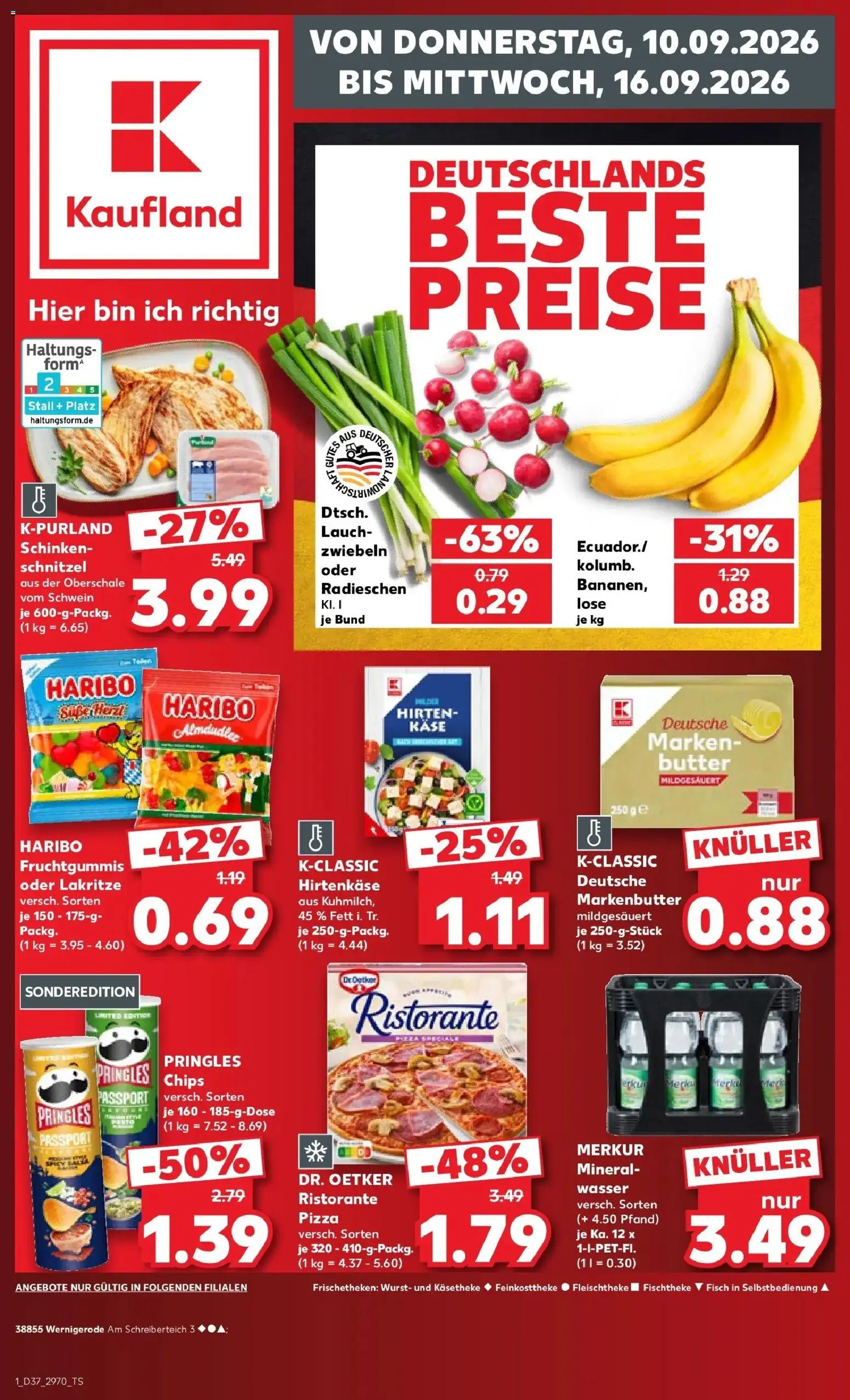 Vorschau von dem Prospekt des Geschäftes Kaufland, gültig ab dem 10.09.2026 - Pizza, Schnitzel, Fisch, Wurst, Lauch, Pringles, Ristorante, Schinken