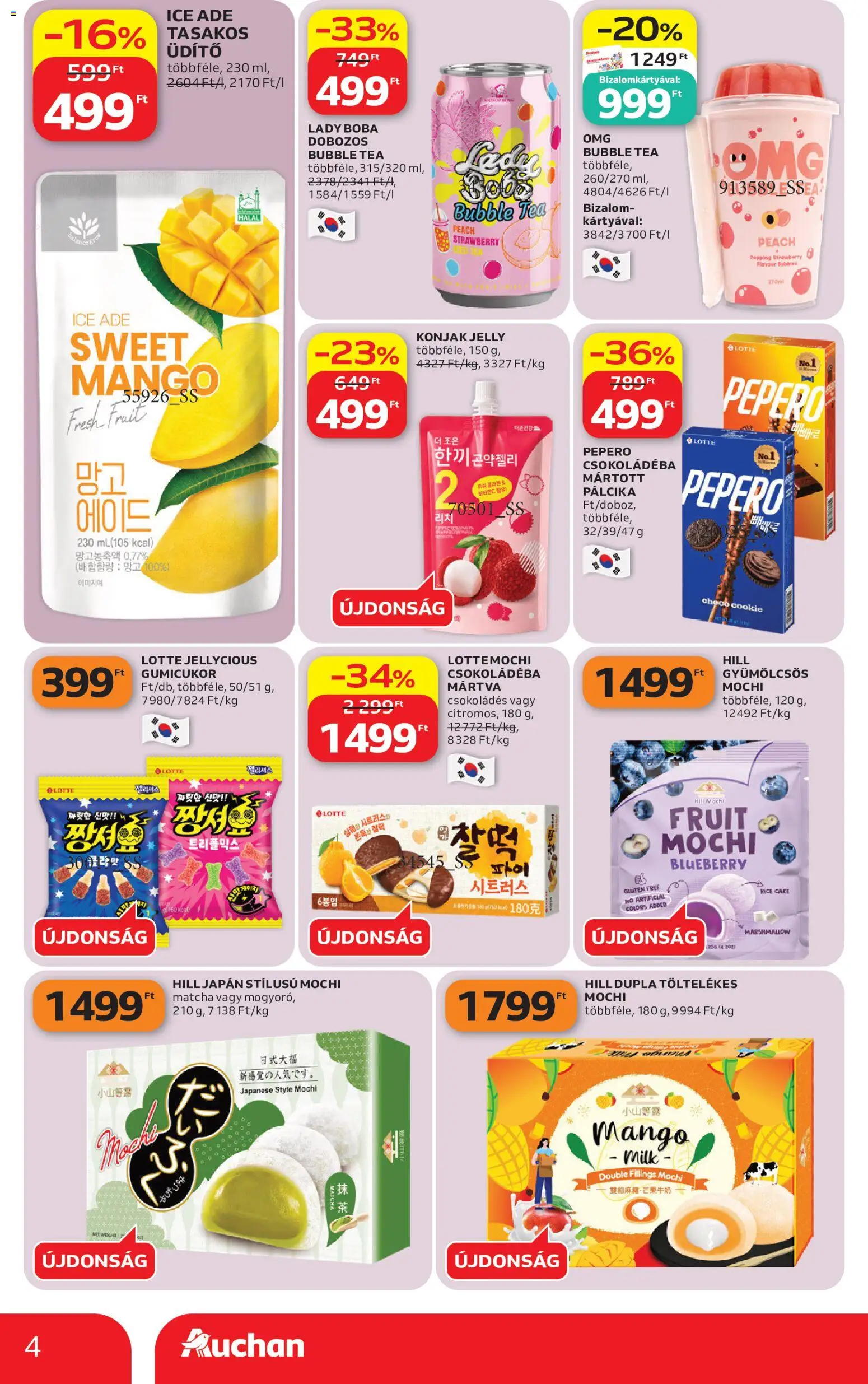 Auchan - Auchan Nemzetközi konyha ajánlatok megtekintése, amely érvényes 2026.09.10.-től - Mangó, Matcha, Tea, Mochi, Gumicukor