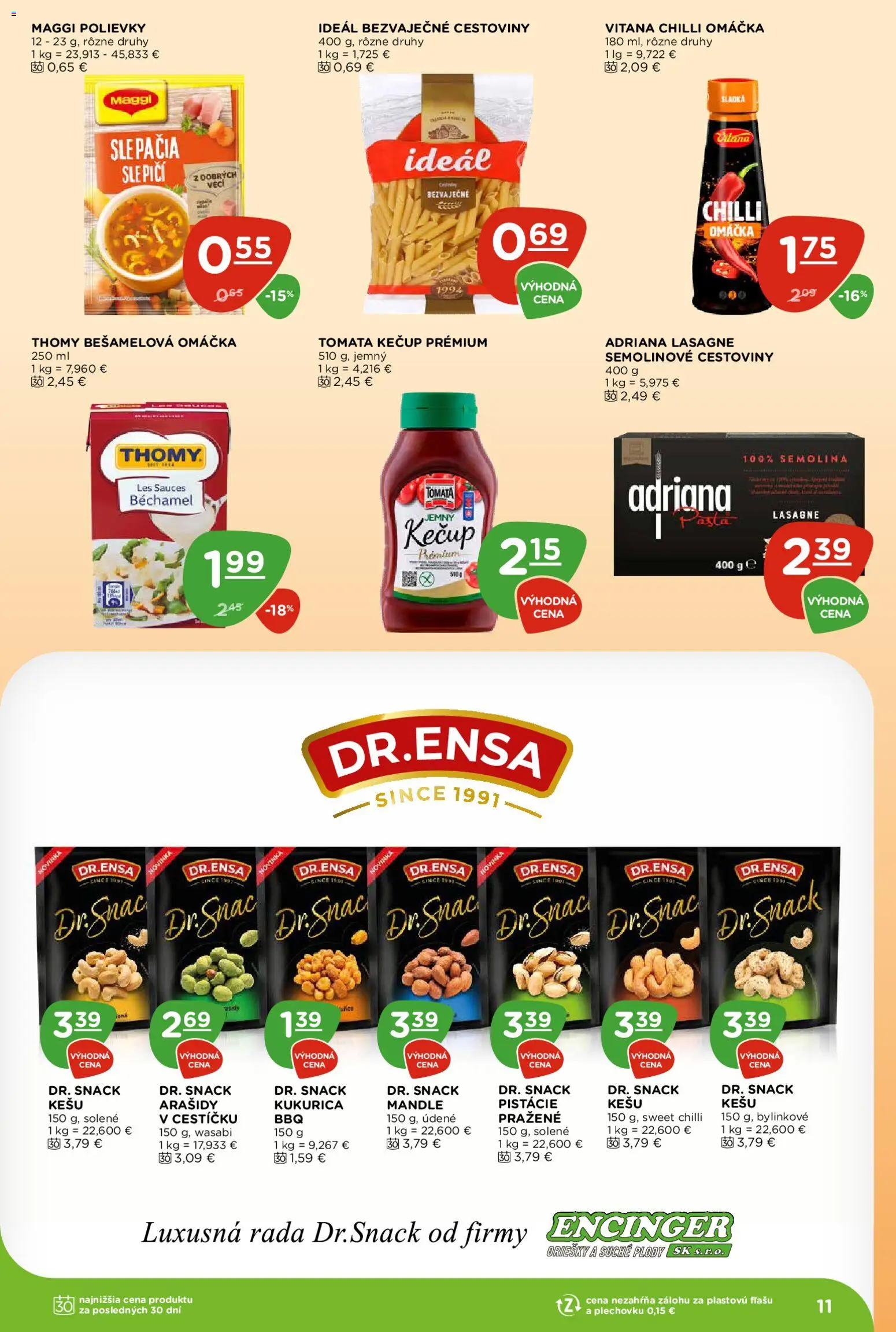 Náhľad Terno letáku platného od 22.10.2026 - Cestoviny, Wasabi, Mandle, Chilli, Kečup, Arašidy, Kešu, Semolínové cestoviny