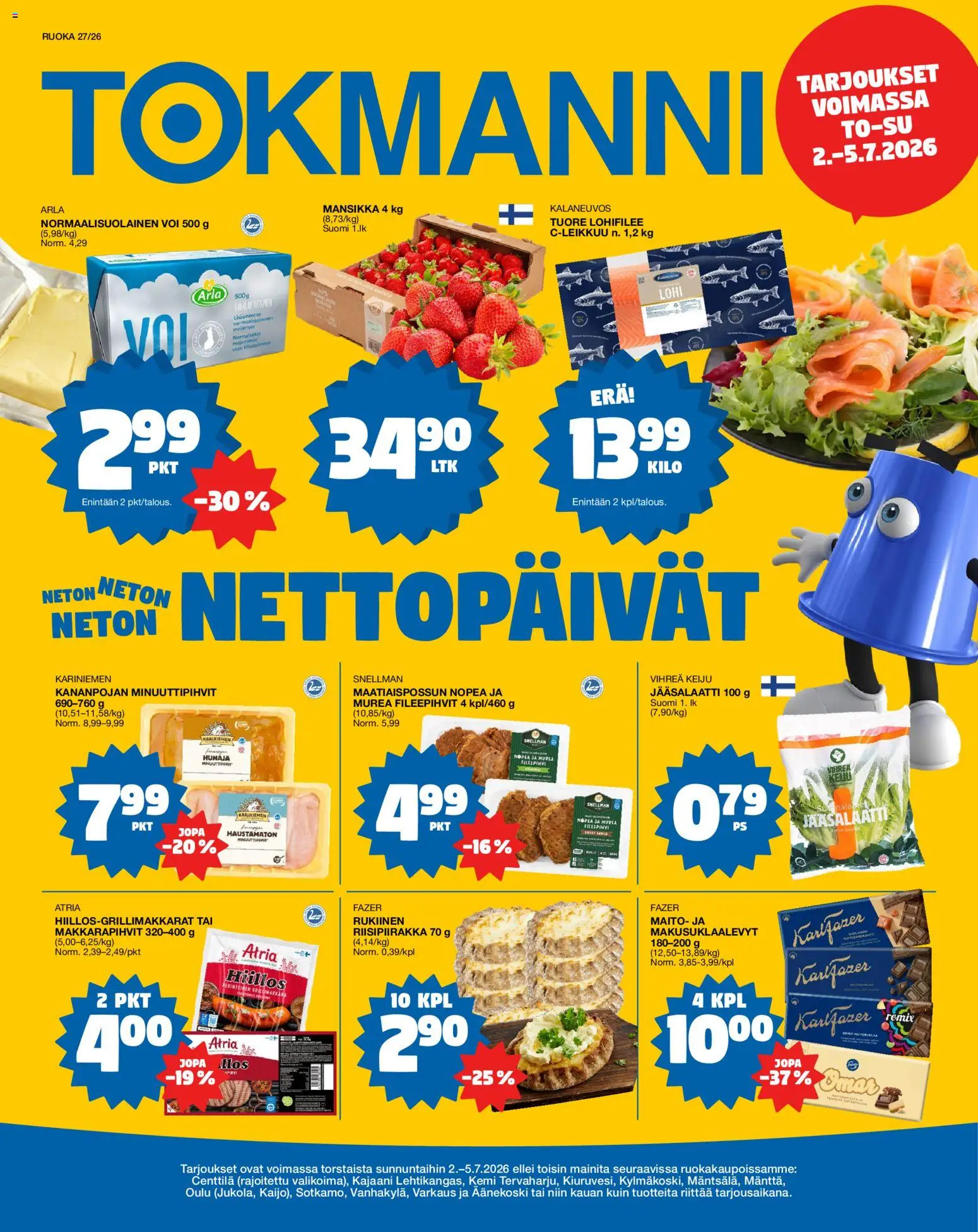 Kaupan Tokmanni Tokmanni ruokatarjoukset esikatselu, voimassa 02/07/2026
