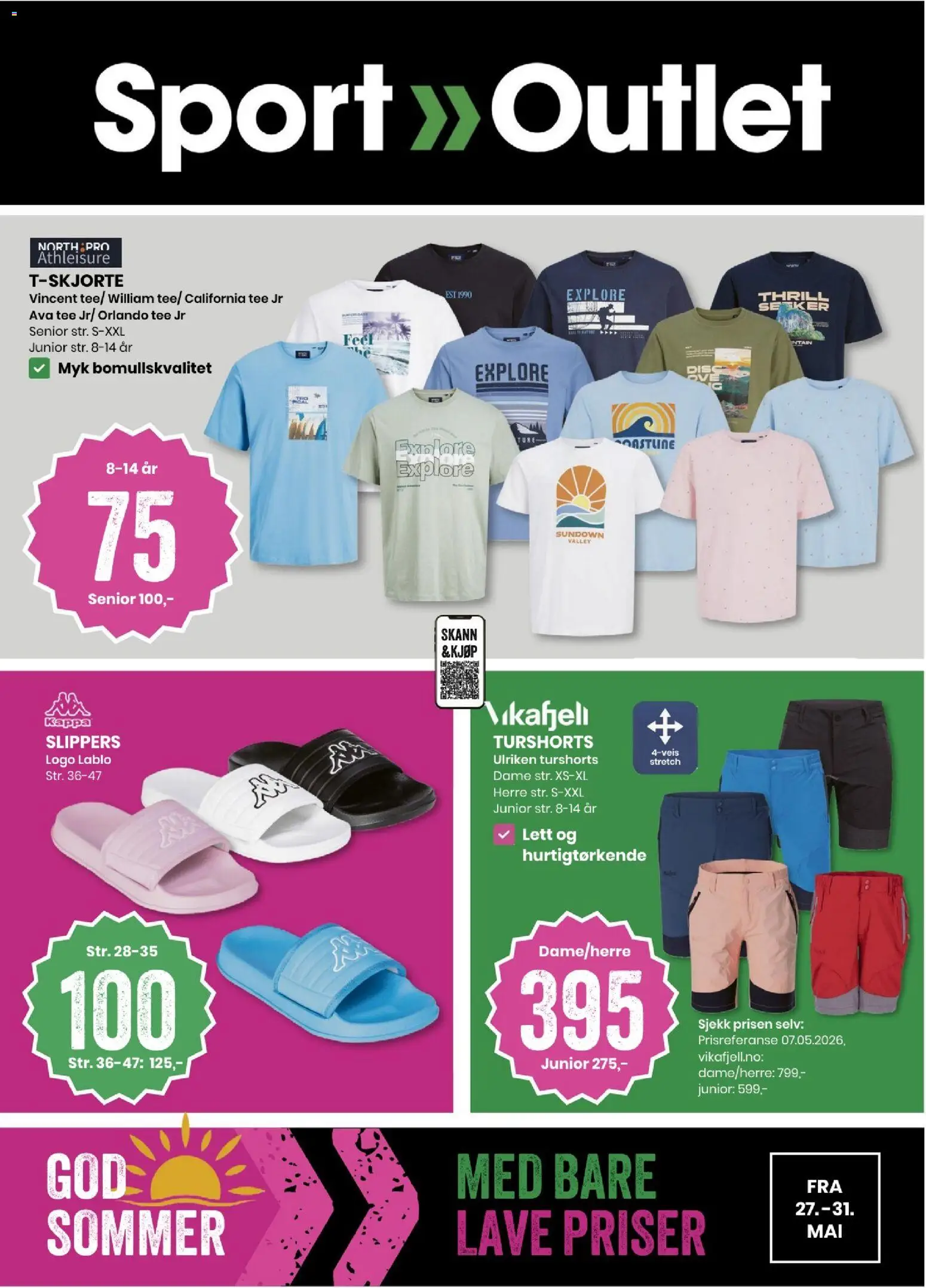 Forhåndsvis Sport Outlet kundeavis fra butikk Sport Outlet gyldig fra 27/05/2026 - Slippers