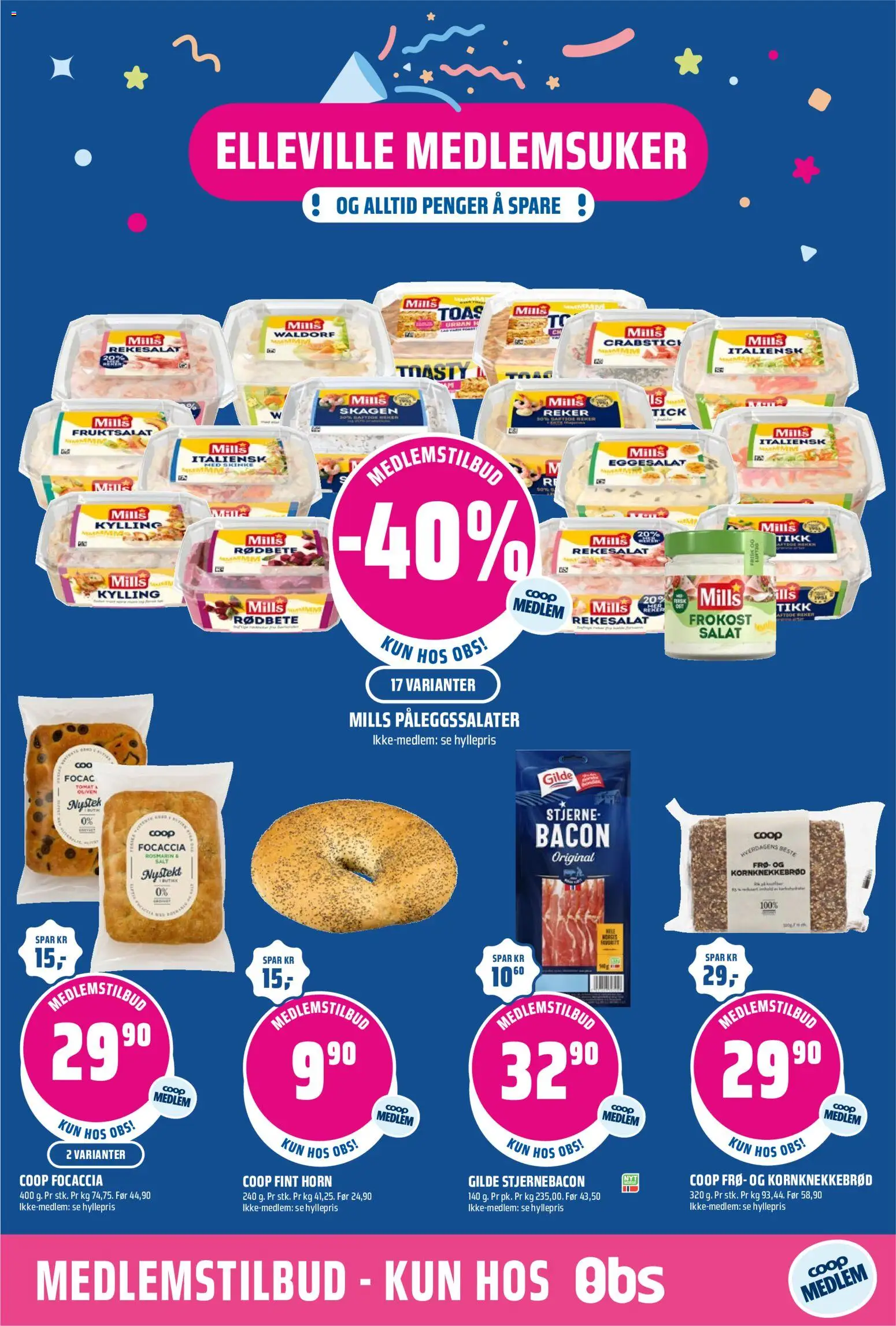 Forhåndsvis Coop Obs kundeavis Helgemat Kuppet fra butikk Coop Obs gyldig fra 15/10/2026 - Stjernebacon, Rødbete, Skinke, Kylling, Salat, Reker, Tomat, Oliven