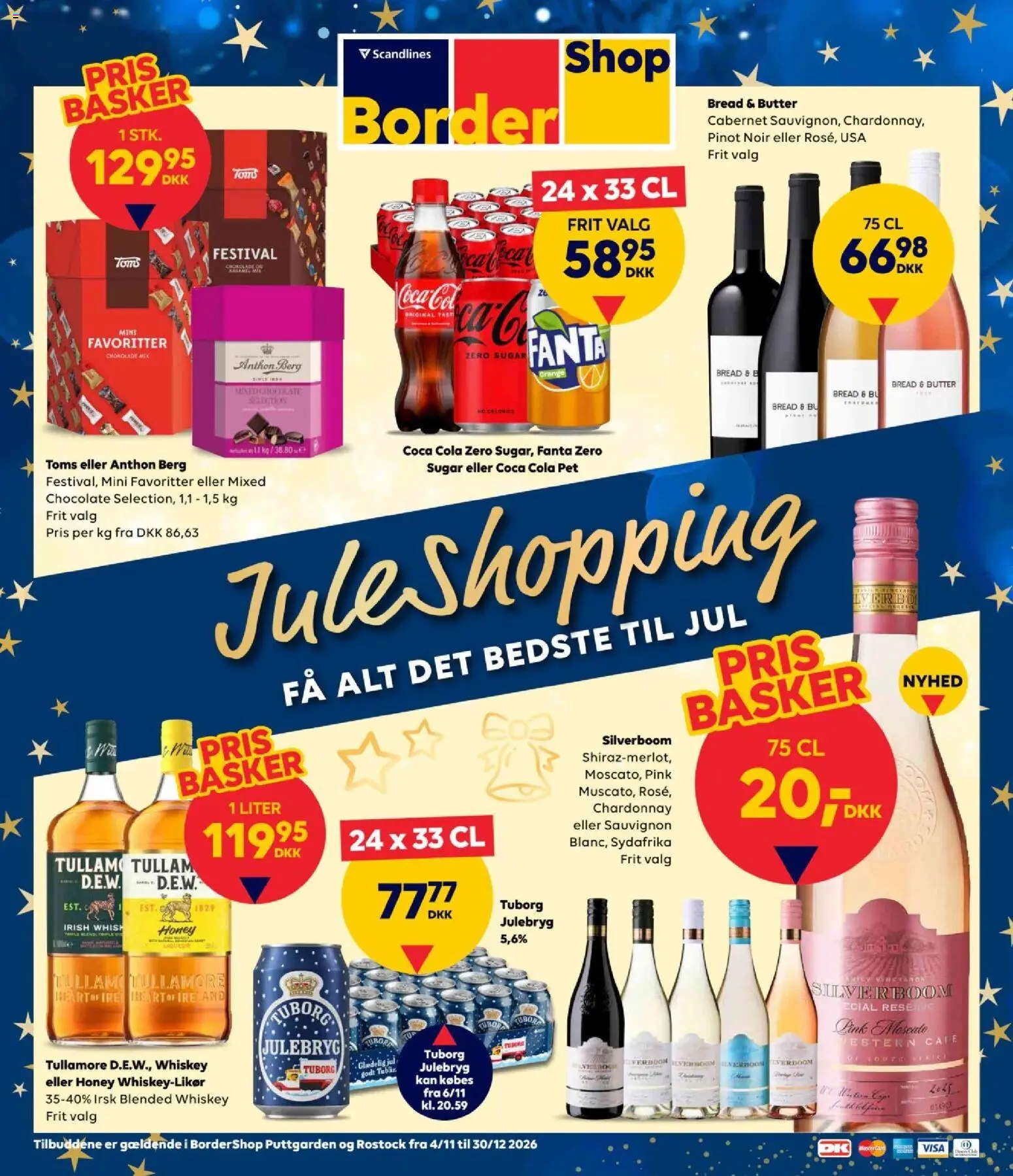 Eksempel på tilbudsavis Bordershop - Tilbudsavis - Julen fra butik Bordershop gyldig fra 04/11/2026 - Chokolade, Coca Cola, Cola, Fanta, Coca Cola Zero