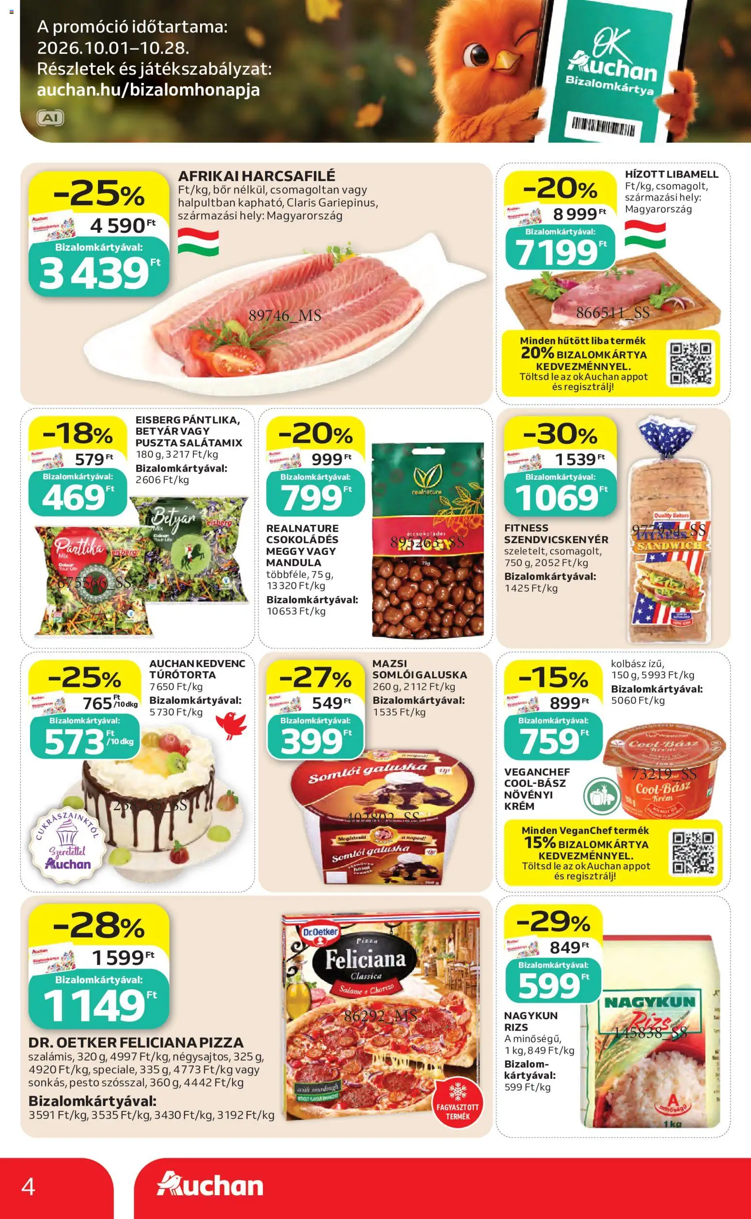 Auchan - Auchan akciós újság megtekintése, amely érvényes 2026.10.22.-től - Pesto, Liba, Kolbász, Chorizo, Krém, Lé, Libamell, Növényi krém