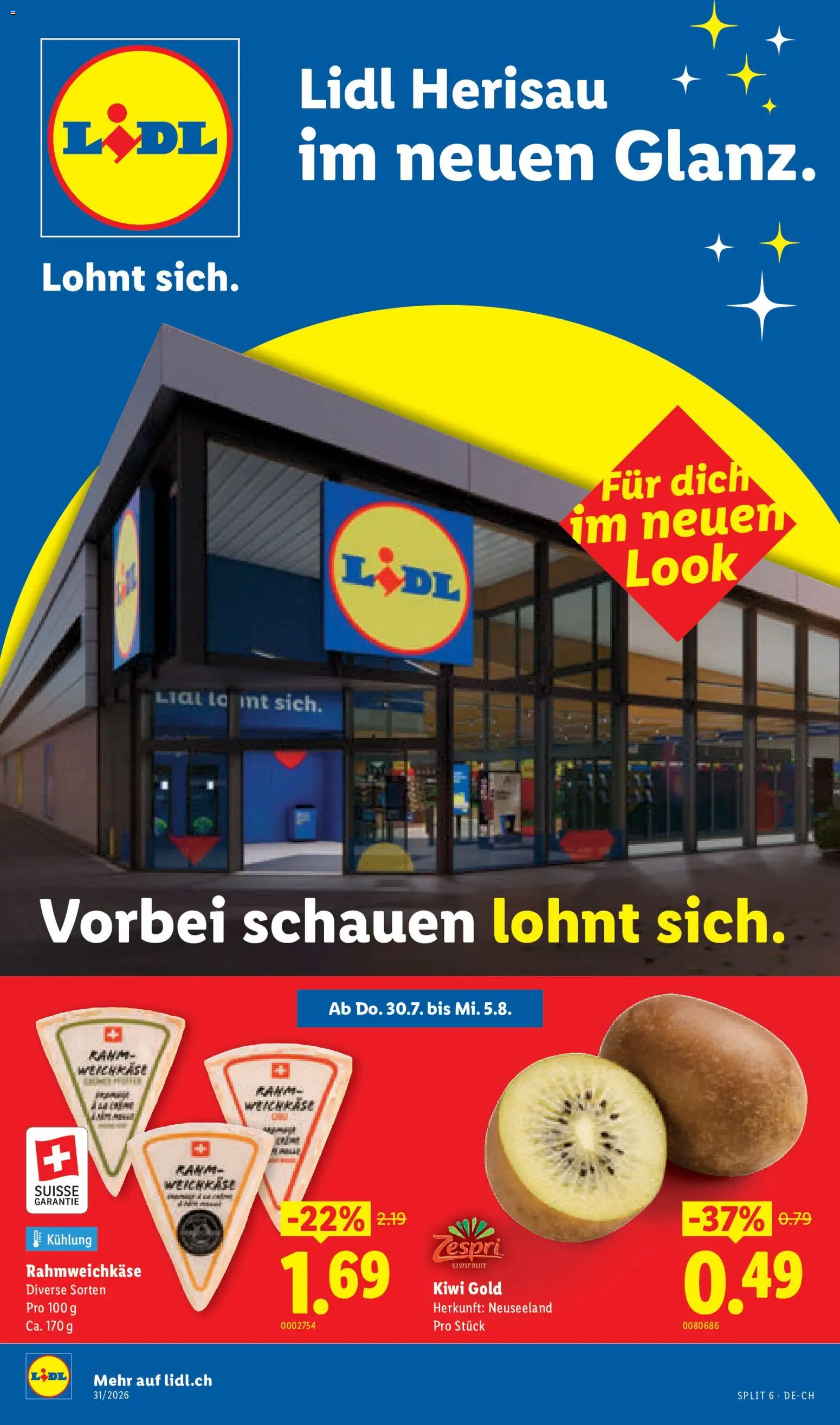 Vorschau des Merkblatts Lidl aktionen Herisau vom Shop Lidl gültig von 30.07.2026 bis 05.08.2026