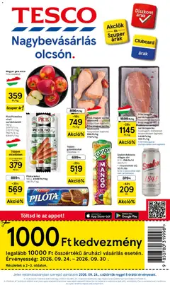 Tesco - Tesco aktuális akciós újság megtekintése, amely érvényes 2026.09.24.-től