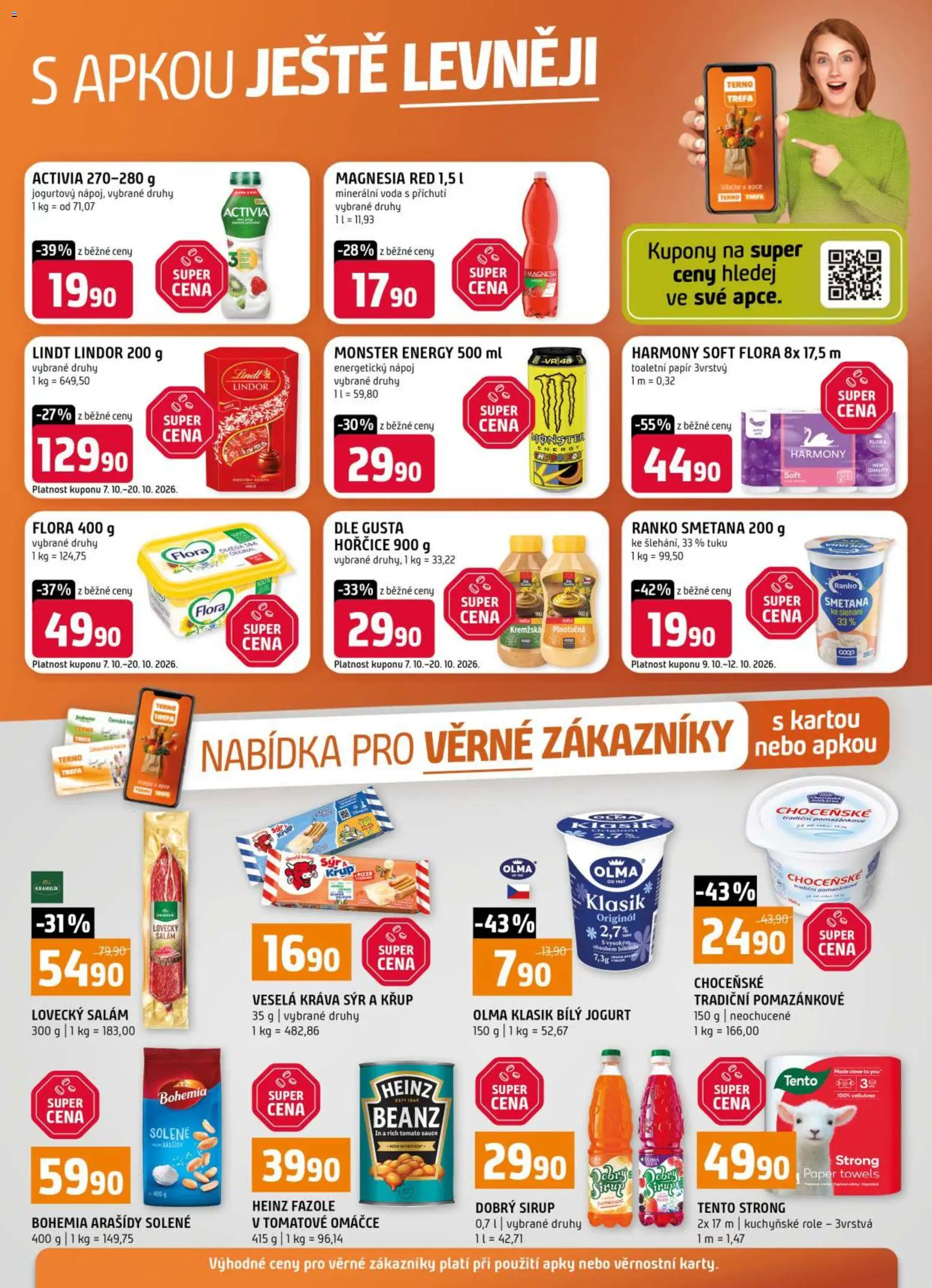 Náhled nabídky: Terno Terno leták - Nabídka pro věrné zákazníky platný od 07.10.2026 - Voda, Monster, Smetana, Jogurt, Toaletní papír, Monster Energy, Hořčice, Heinz fazole