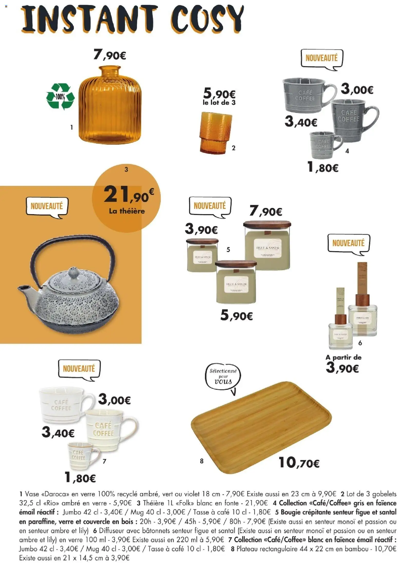 Prévisualisation de E.Leclerc La table d'automne 2026 du magasin E.Leclerc formulaire valide 01/09/2026 - Café, Bambou, Théière, Figue, Vase, Plateau, Diffuseur, Couvercle