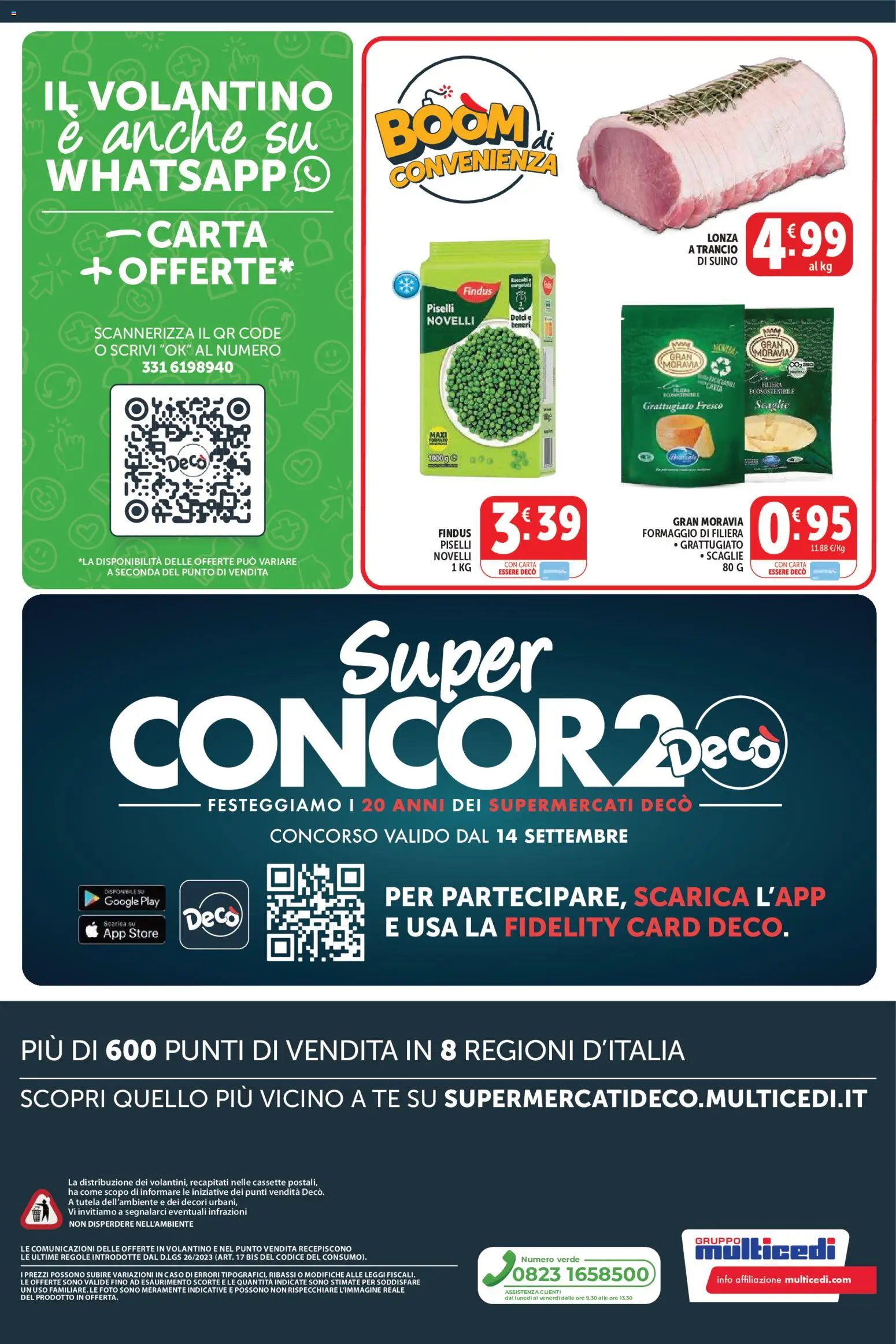 Anteprima dell'opuscolo Decò volantino Market dal negozio Decò valido da 01/09/2026 - Dolci, Formaggio, Piselli, Suino, Tè