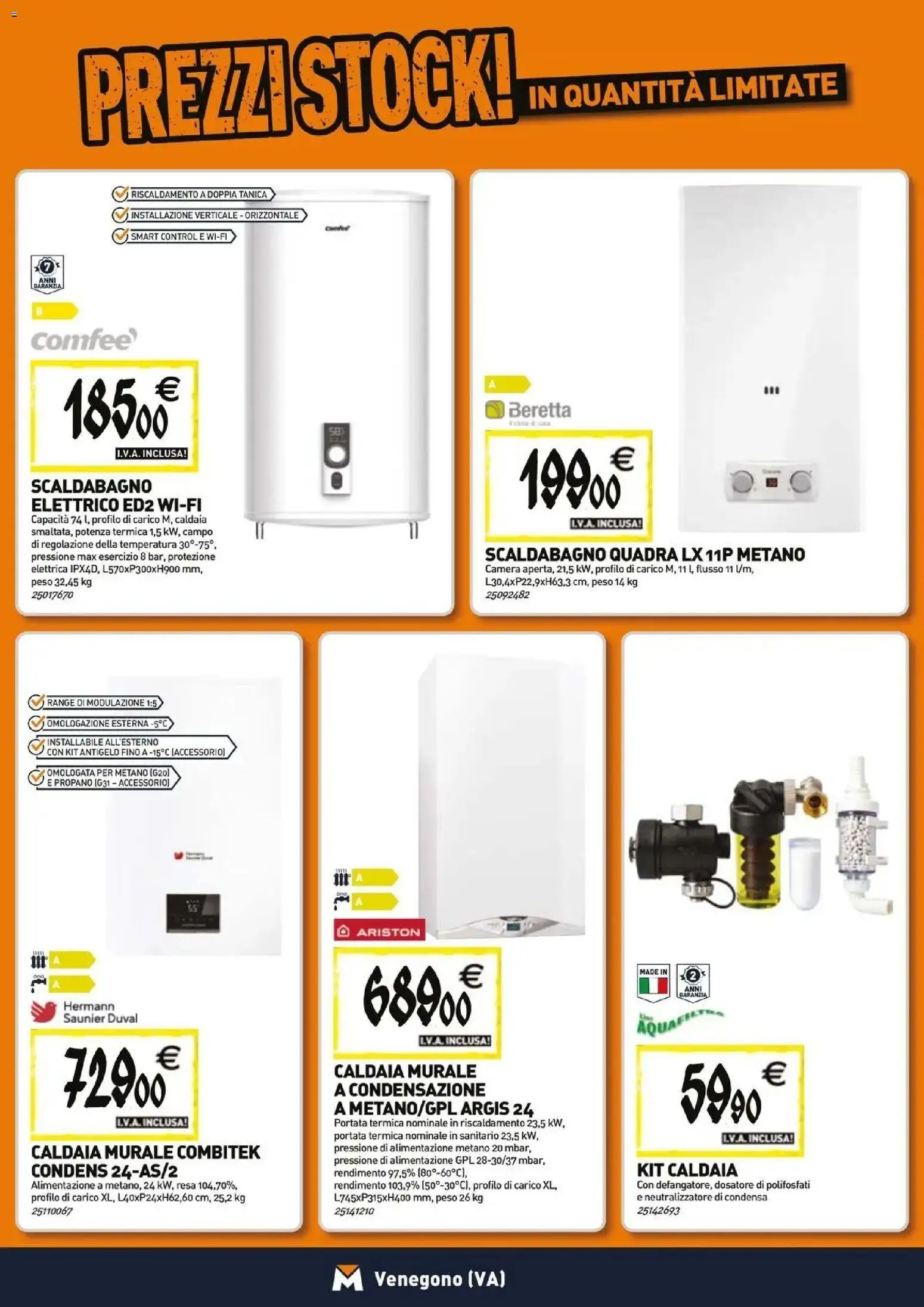 Anteprima dell'opuscolo TECNOMAT catalogo Venegono Inferiore dal negozio TECNOMAT valido da 29/10/2026 - Caldaia, Scaldabagno, Tanica