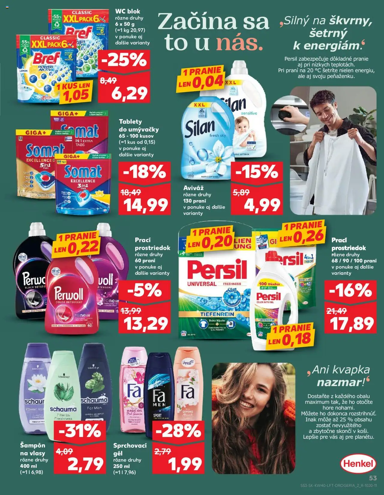 Náhľad Kaufland letáku platného od 02.10.2025 - Wc, Persil, Perwoll, Šampón, Silan, Aviváž, Wc blok
