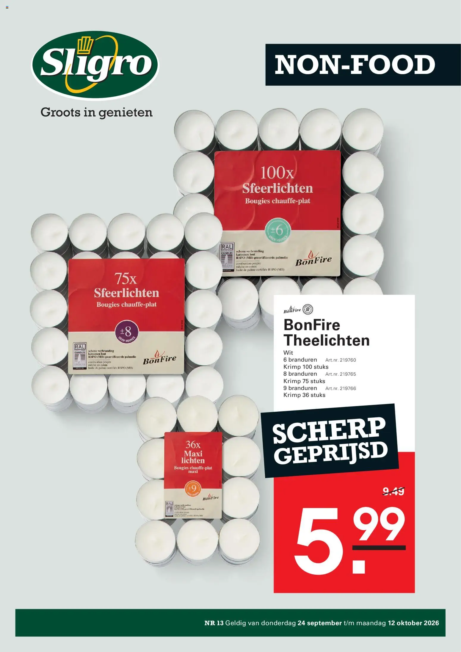 Voorbeeld van Sligro Folder Non-food van winkel Sligro geldig vanaf 24/09/2026