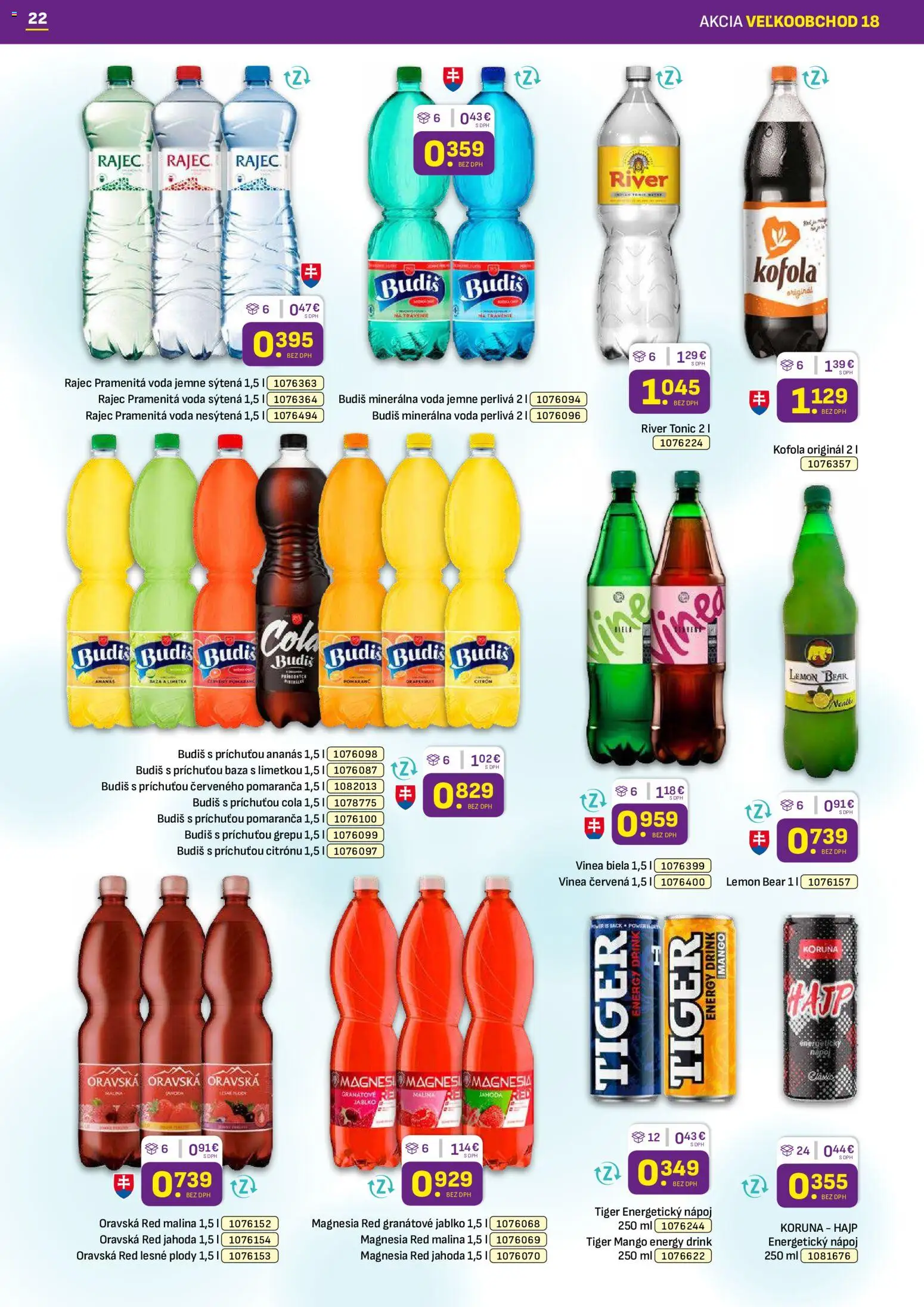 Náhľad Libex letáku platného od 07.09.2026 - Mango, Budiš, Tonic, Vinea, Granátové jablko, Energetický nápoj, Magnesia, Ananás
