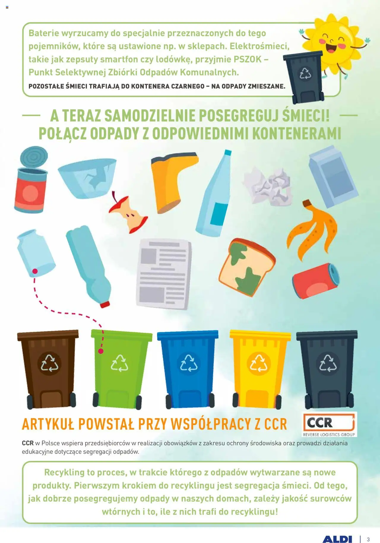 Pogląd gazetki "Ekologia dla dzieci" ze sklepu Aldi ważnej od 16.07.2023 - Tusz do rzęs, Kapsułki do zmywarki, Lampka na biurko, Proszek do prania, Krem do stóp, Płyn do płukania ust, Peeling do włosów, Oliwka do ciała