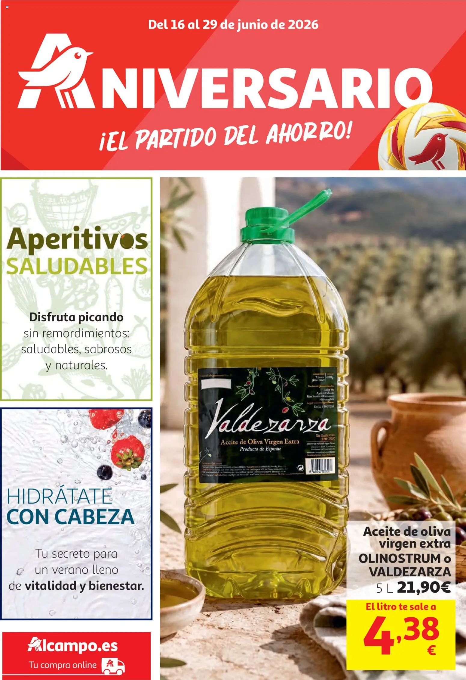 Vista previa del folleto de la tienda Alcampo válido desde el 16/06/2026 - Aceite de oliva, Té, Aceite, Aceite de oliva virgen extra