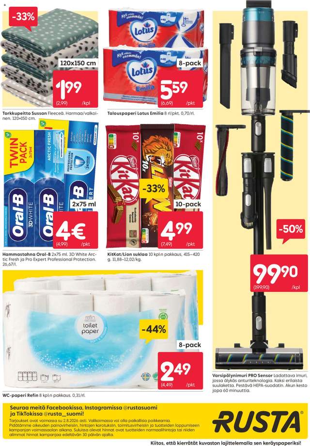Uusi Rusta tarjouslehti alkaen 27/07