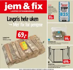 Forhåndsvis Jem & Fix kundeavis fra butikk Jem & Fix gyldig fra 27/09/2026