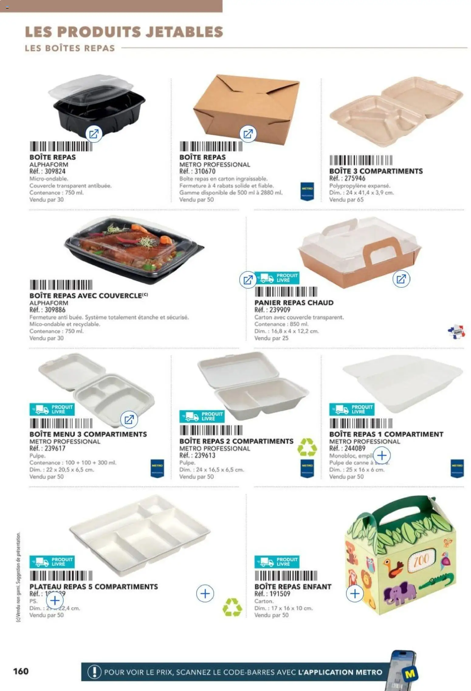 Prévisualisation de METRO - Restauration rapide du magasin METRO formulaire valide 14/04/2026 - Livre, Panier, Plateau, Plateau repas, Couvercle, Panier repas, Boîte repas