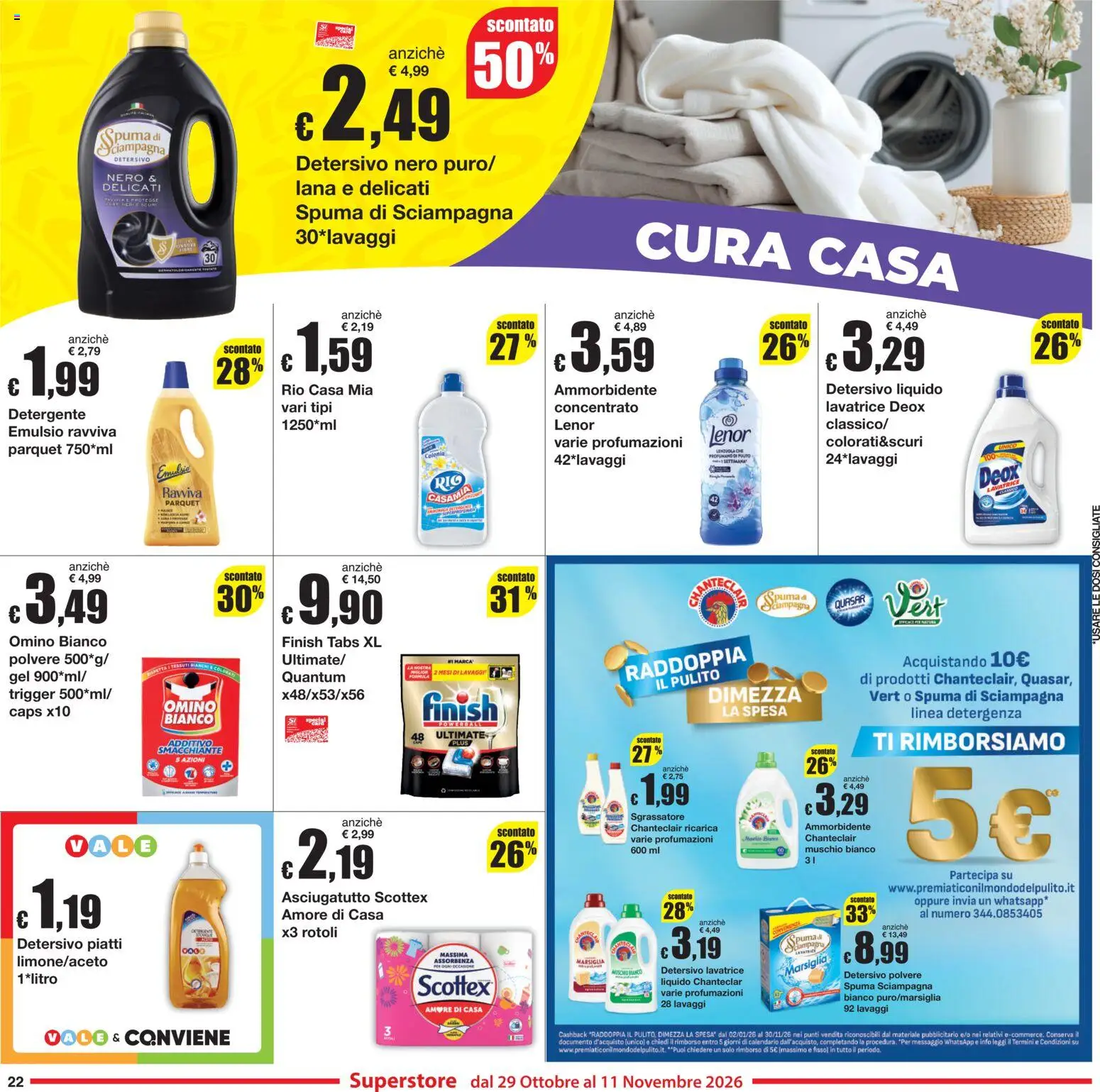 Anteprima dell'opuscolo Sì con Te volantino Superstore dal negozio Sì con Te valido da 29/10/2026 - Lavatrice, Piatti, Ammorbidente, Sgrassatore, Detergente, Asciugatutto