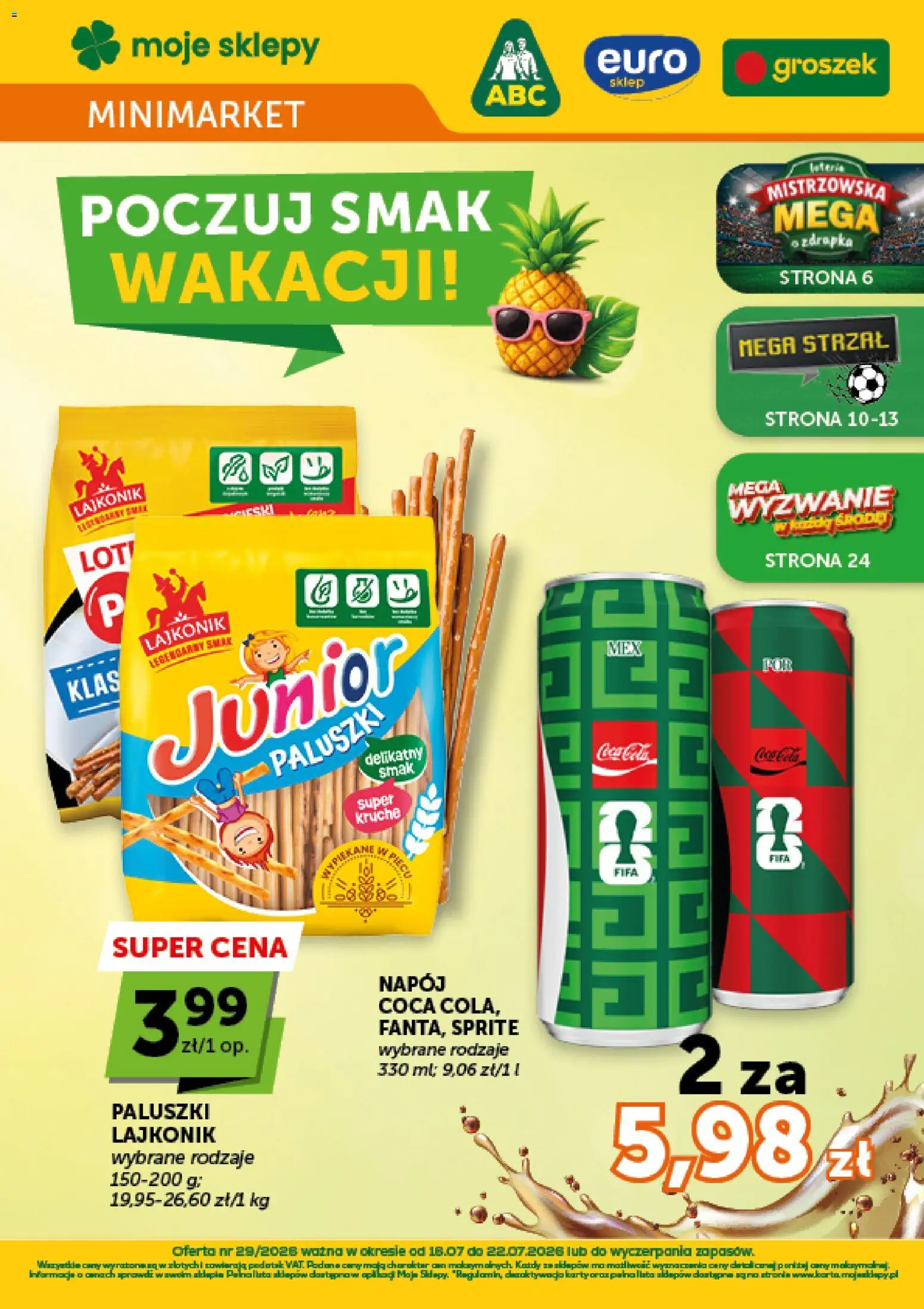 Pogląd gazetki "Groszek gazetka - Minimarket" ze sklepu Groszek ważnej od 16.07.2026 - Groszek, Sprite, Paluszki