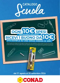 Anteprima dell'opuscolo Conad volantino Scuola Minuteria dal negozio Conad valido da 21/08/2026