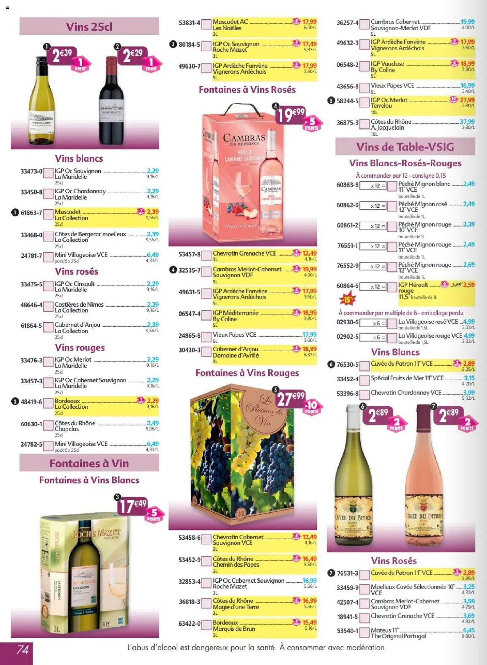 Prévisualisation de Maximo catalogue epicerie du magasin Maximo formulaire valide 24/08/2026 - Fruits, Vin, Pêche, Thé, GP, Bouteille, Cabernet Sauvignon, Roche Mazet