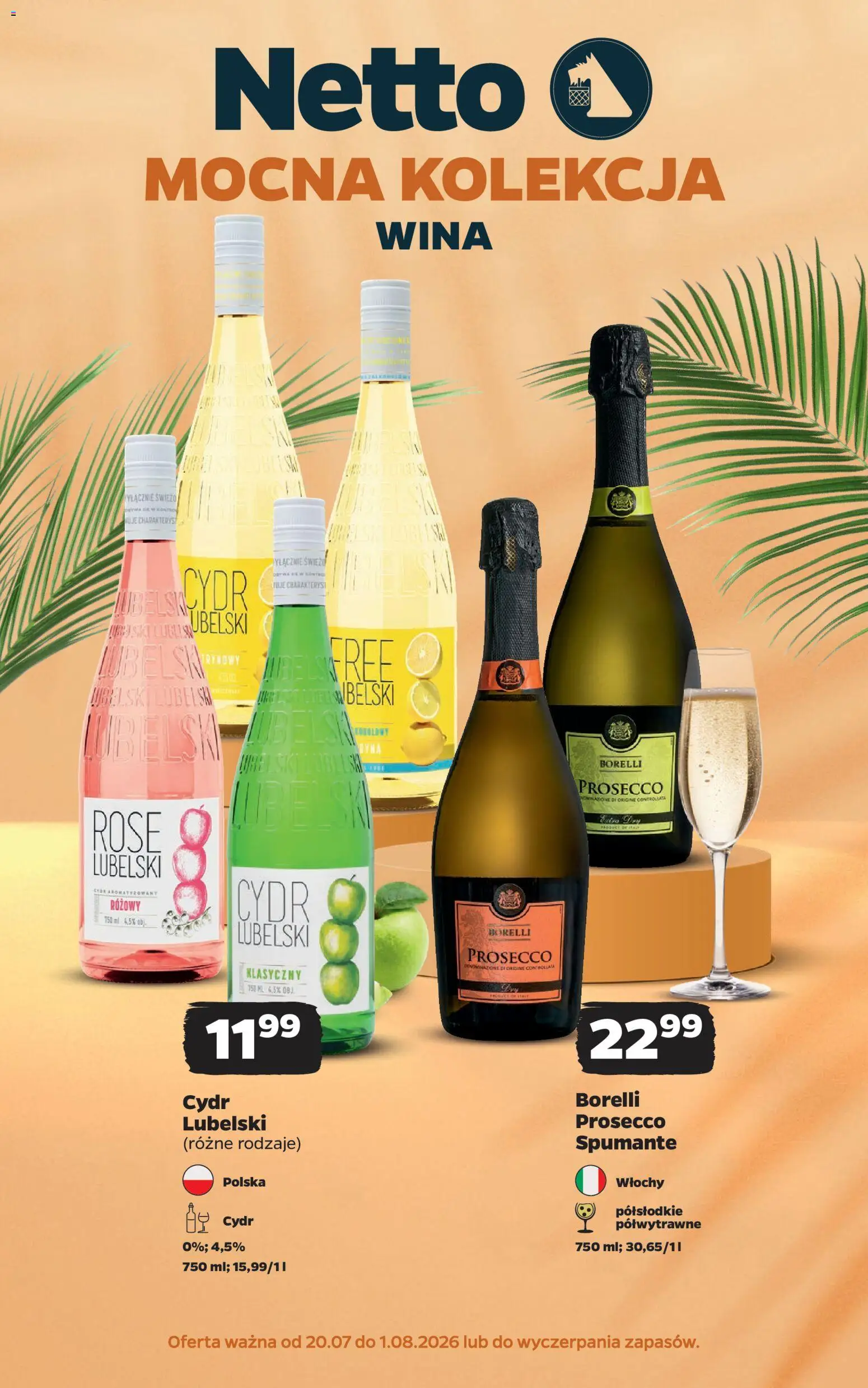 Pogląd gazetki "Netto gazetka - Wina" ze sklepu Netto ważnej od 20.07.2026 - Prosecco, Cydr, Cydr Lubelski