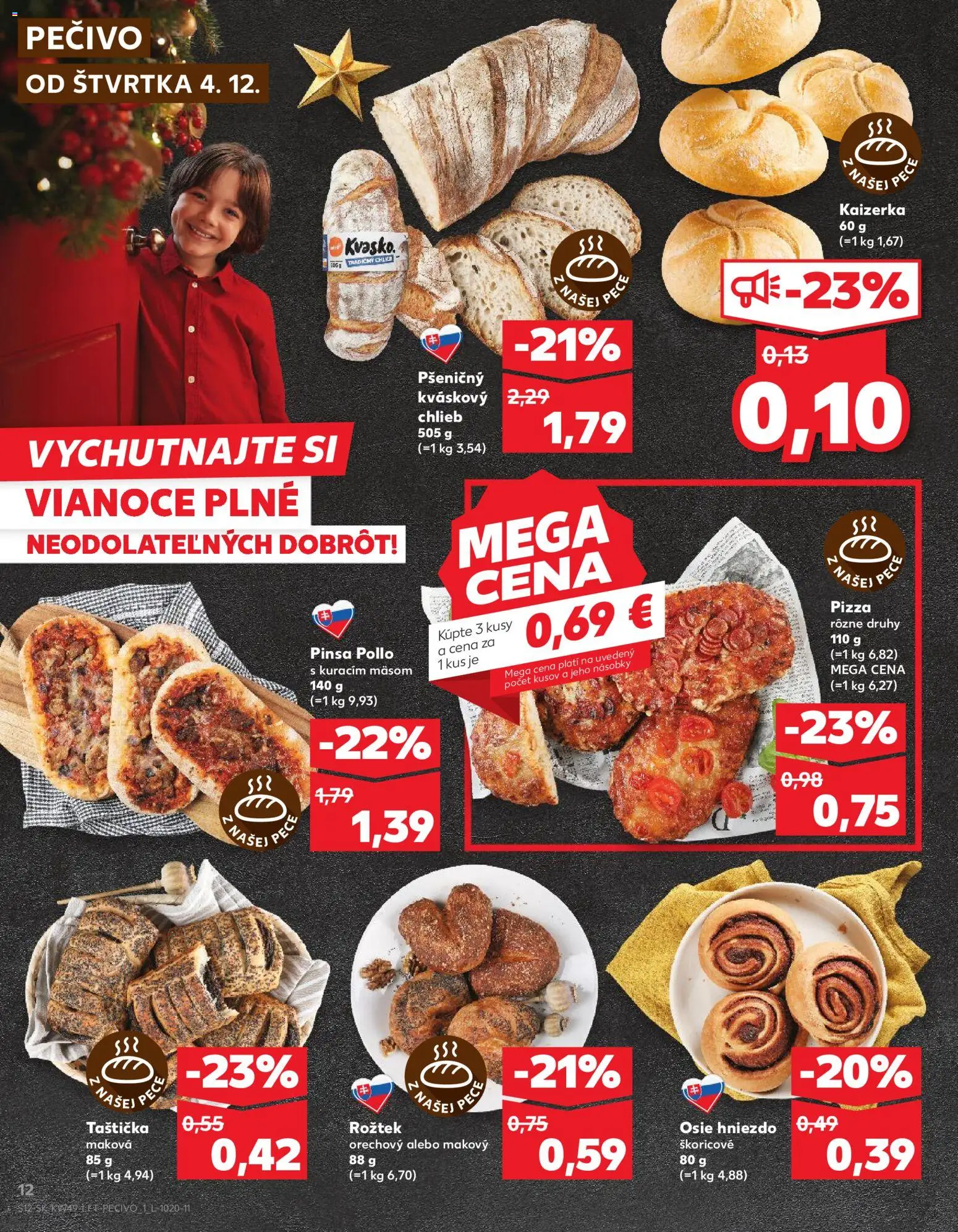 Náhľad Kaufland letáku platného od 04.12.2025 - Pizza, Chlieb, Pec