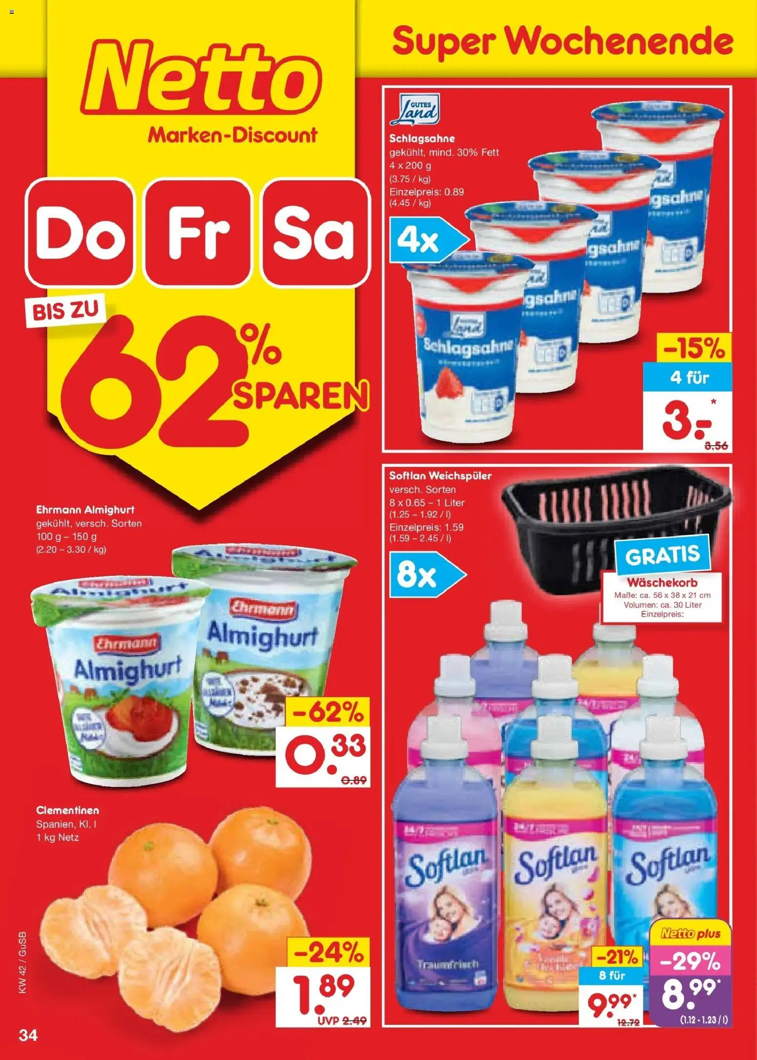 Vorschau von dem Prospekt des Geschäftes Netto Marken-Discount, gültig ab dem 12.10.2026 - Schlagsahne, Weichspüler, Ehrmann almighurt
