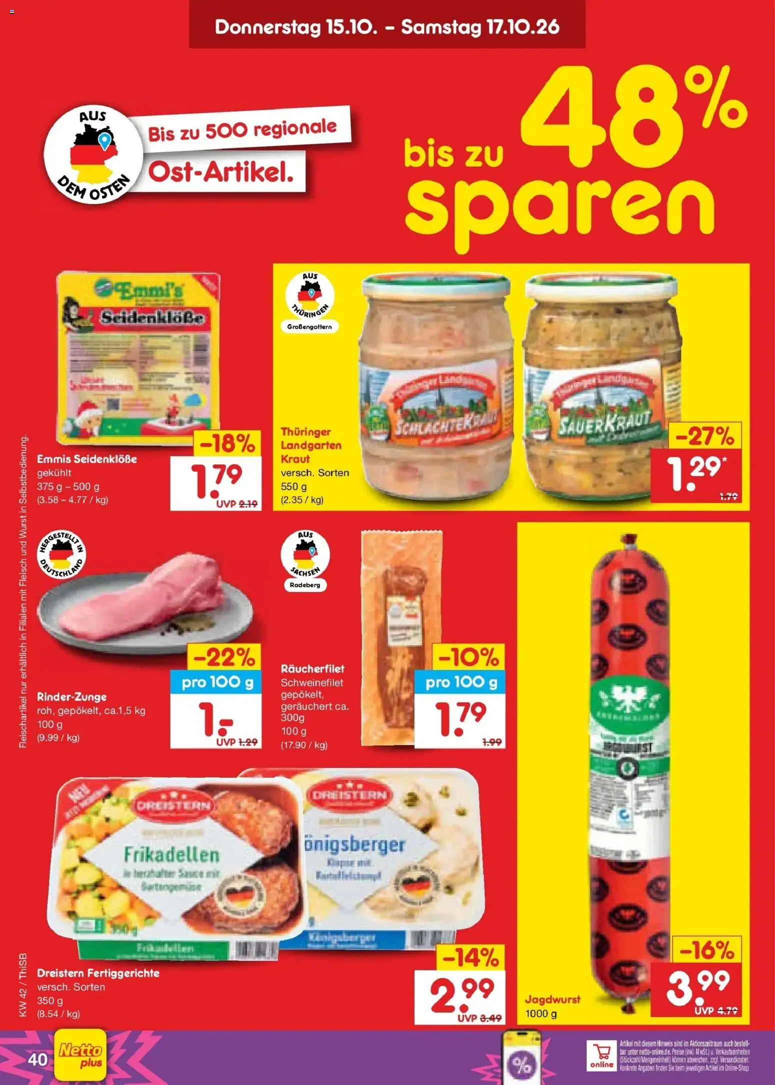 Vorschau von dem Prospekt des Geschäftes Netto Marken-Discount, gültig ab dem 12.10.2026 - Wurst, Fleisch, Schweinefilet, Fertiggerichte, Kraut