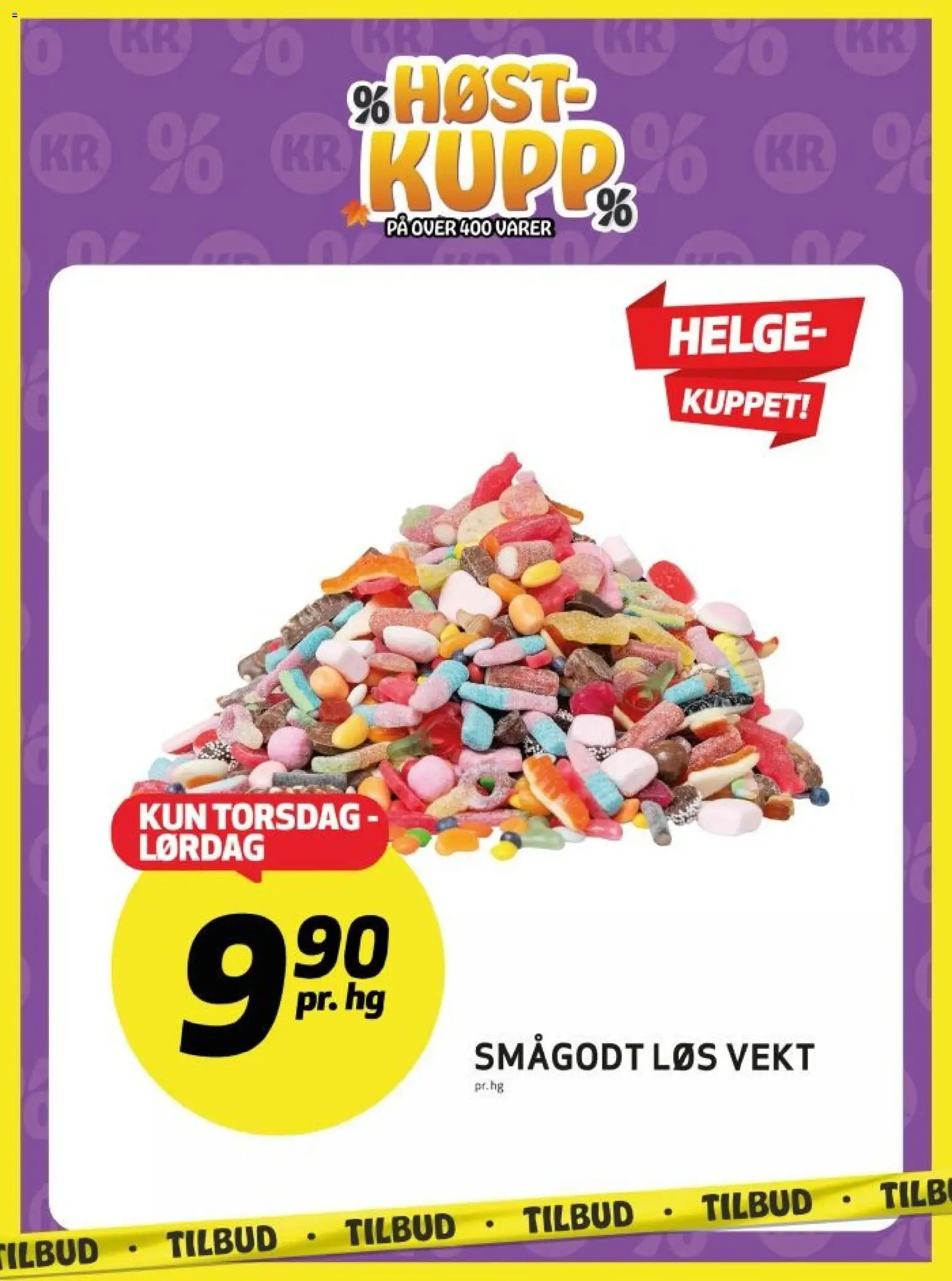 Forhåndsvis Bunnpris kundeavis Se ukens HELGEKUPP! fra butikk Bunnpris gyldig fra 17/09/2026 - Smågodt, Vekt