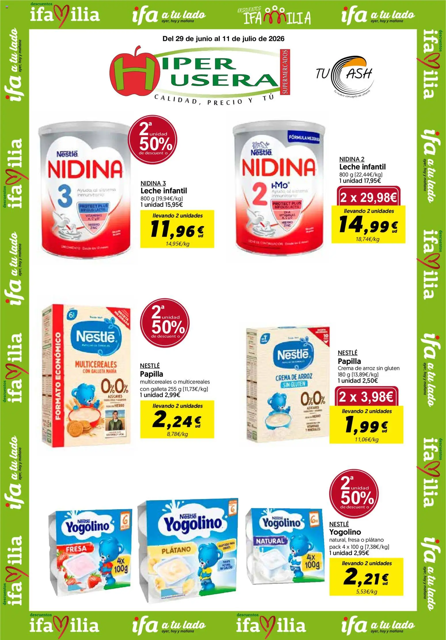 Vista previa del folleto de la tienda Hiper Usera válido desde el 29/06/2026 - Arroz, Leche, Crema