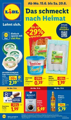 Vorschau von dem Prospekt des Geschäftes Lidl, gültig ab dem 15.06.2026